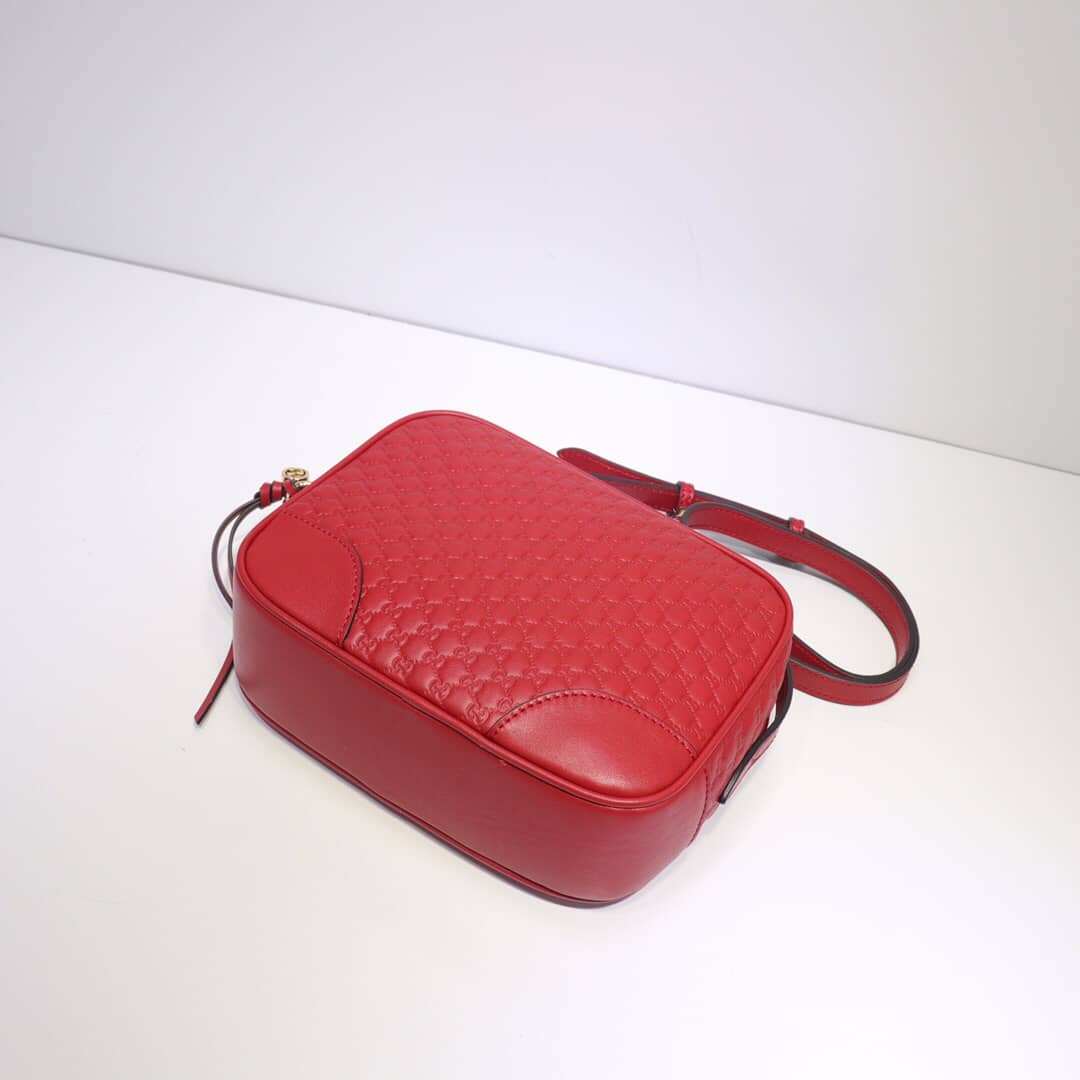 Gvc*1 Bree Gvc*1ssima GG Leather Canvas Camera Bag Replica Red 449413