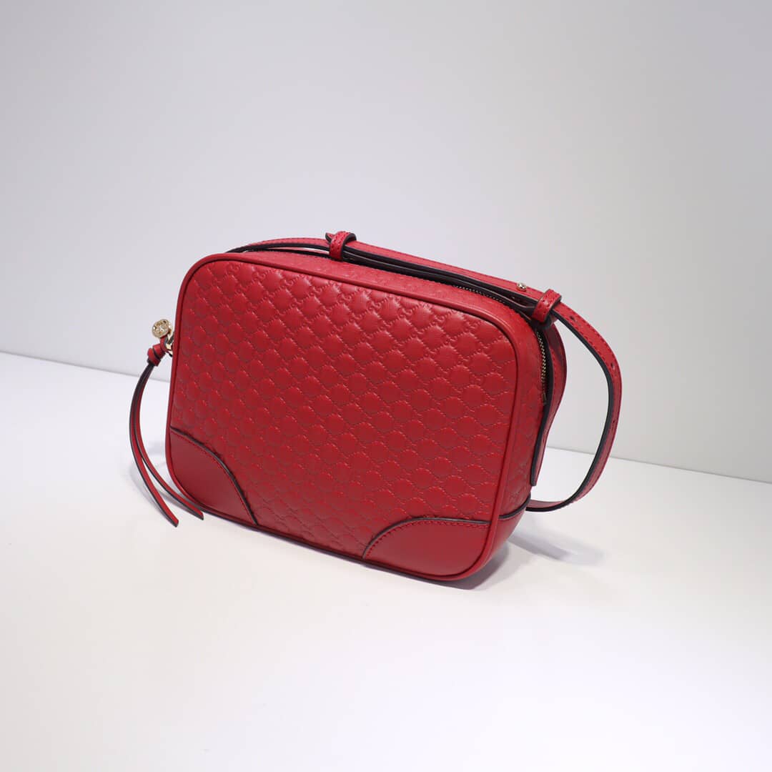 Gvc*1 Bree Gvc*1ssima GG Leather Canvas Camera Bag Replica Red 449413