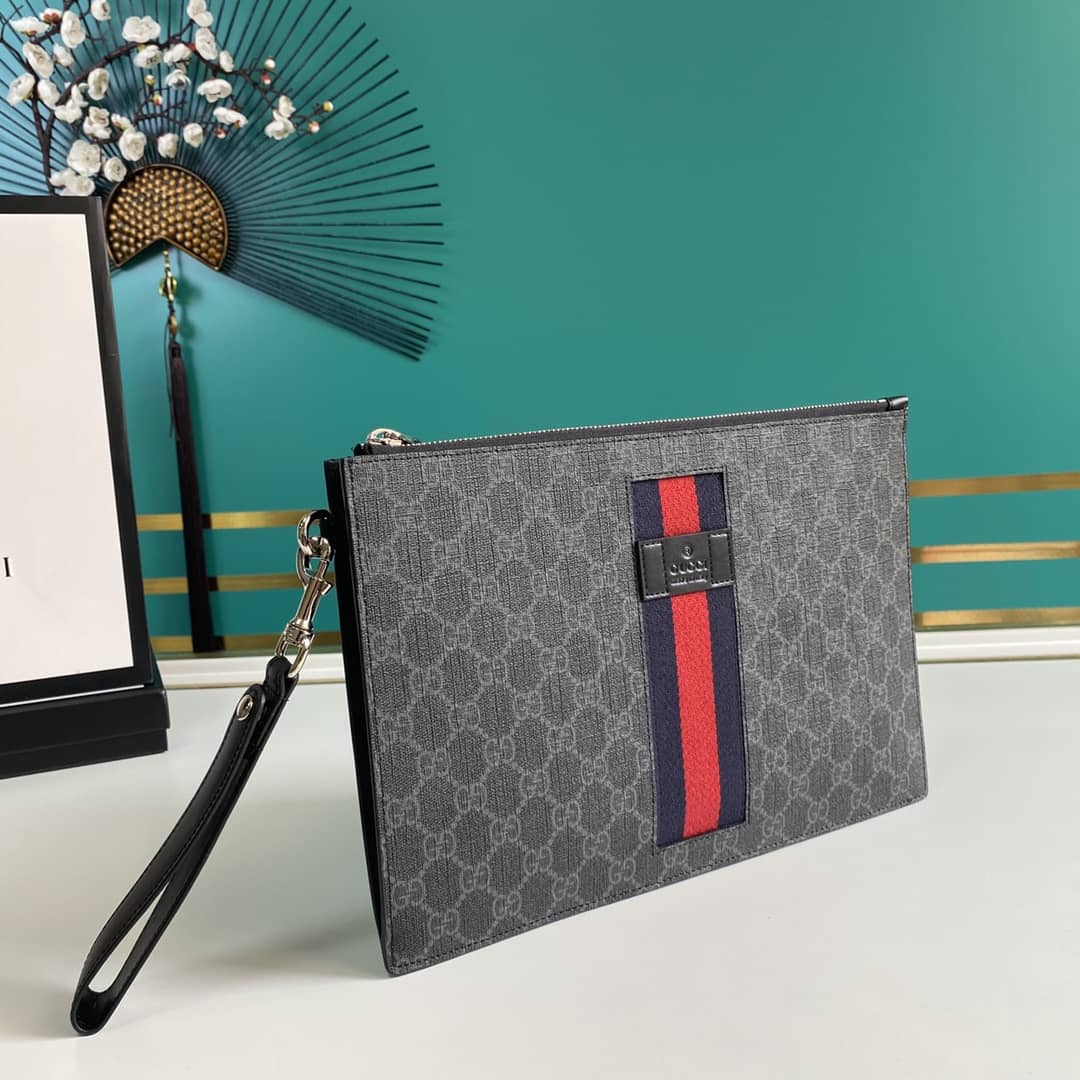 Gvc*1 GG Svp*me PVC Clutch Black Replica 433666