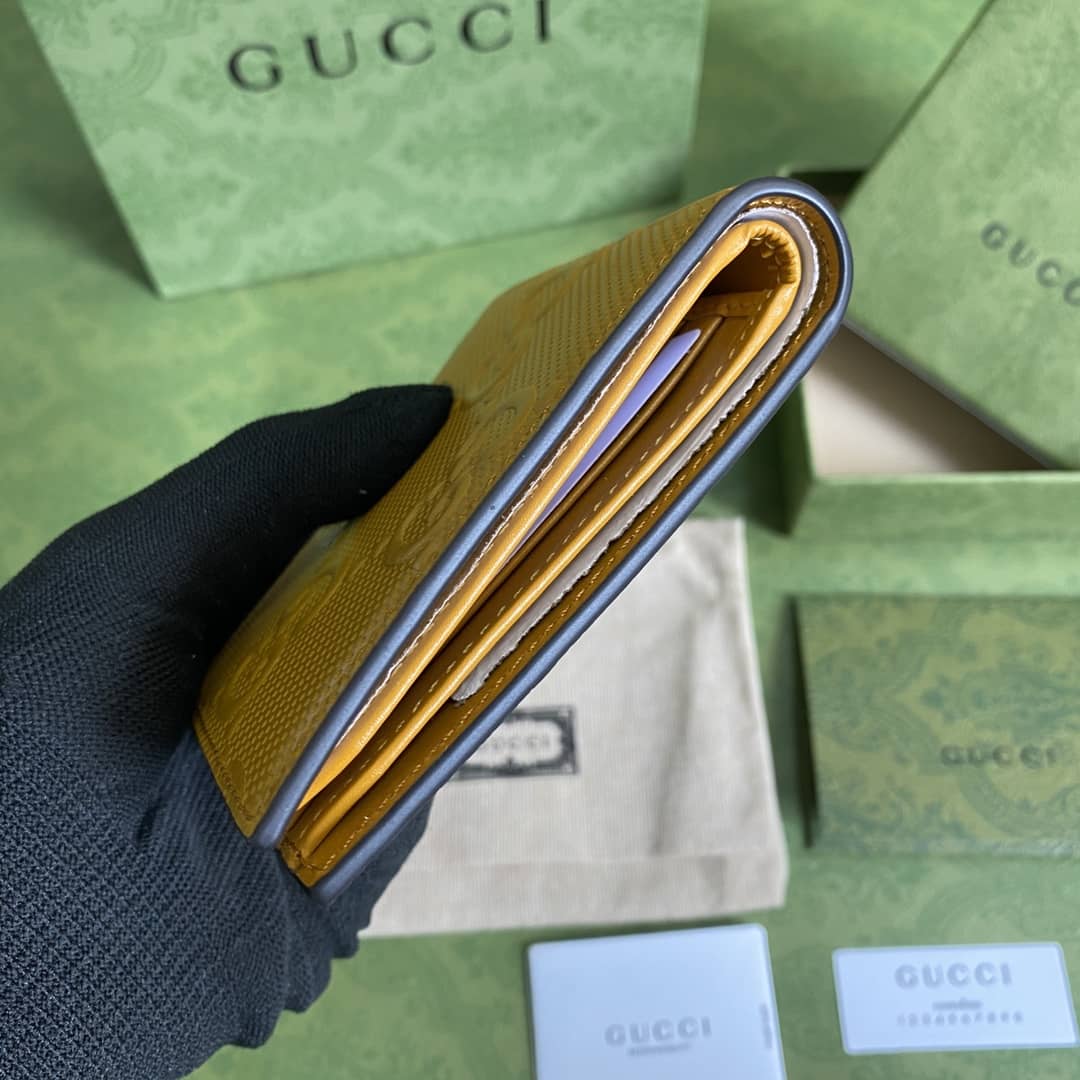 Gvc*1 GG Monogram Leather Folding Wallet Replica 625562