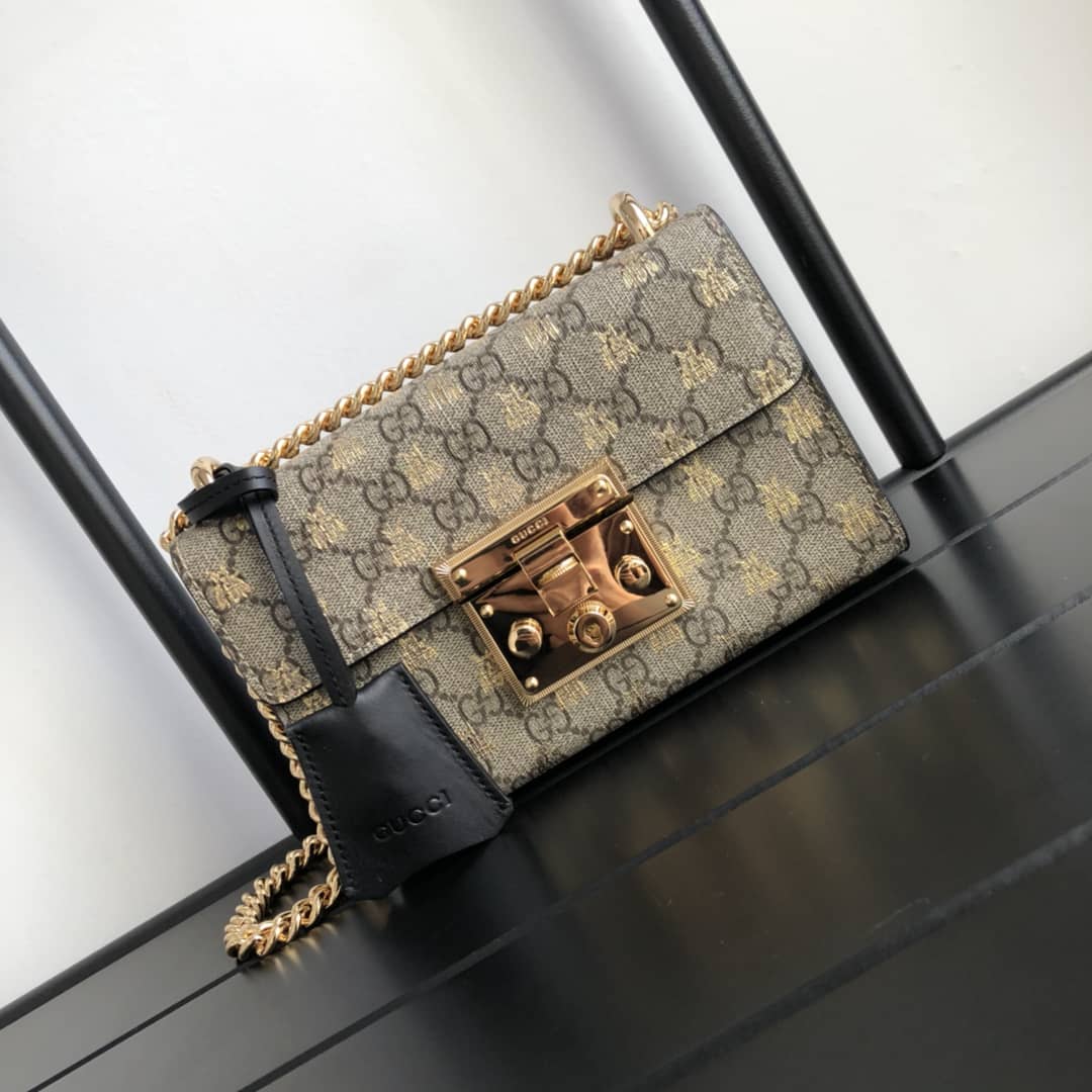 Gvc*1 Padlock Small GG Chain Shoulder Bag Replica Brown 409487