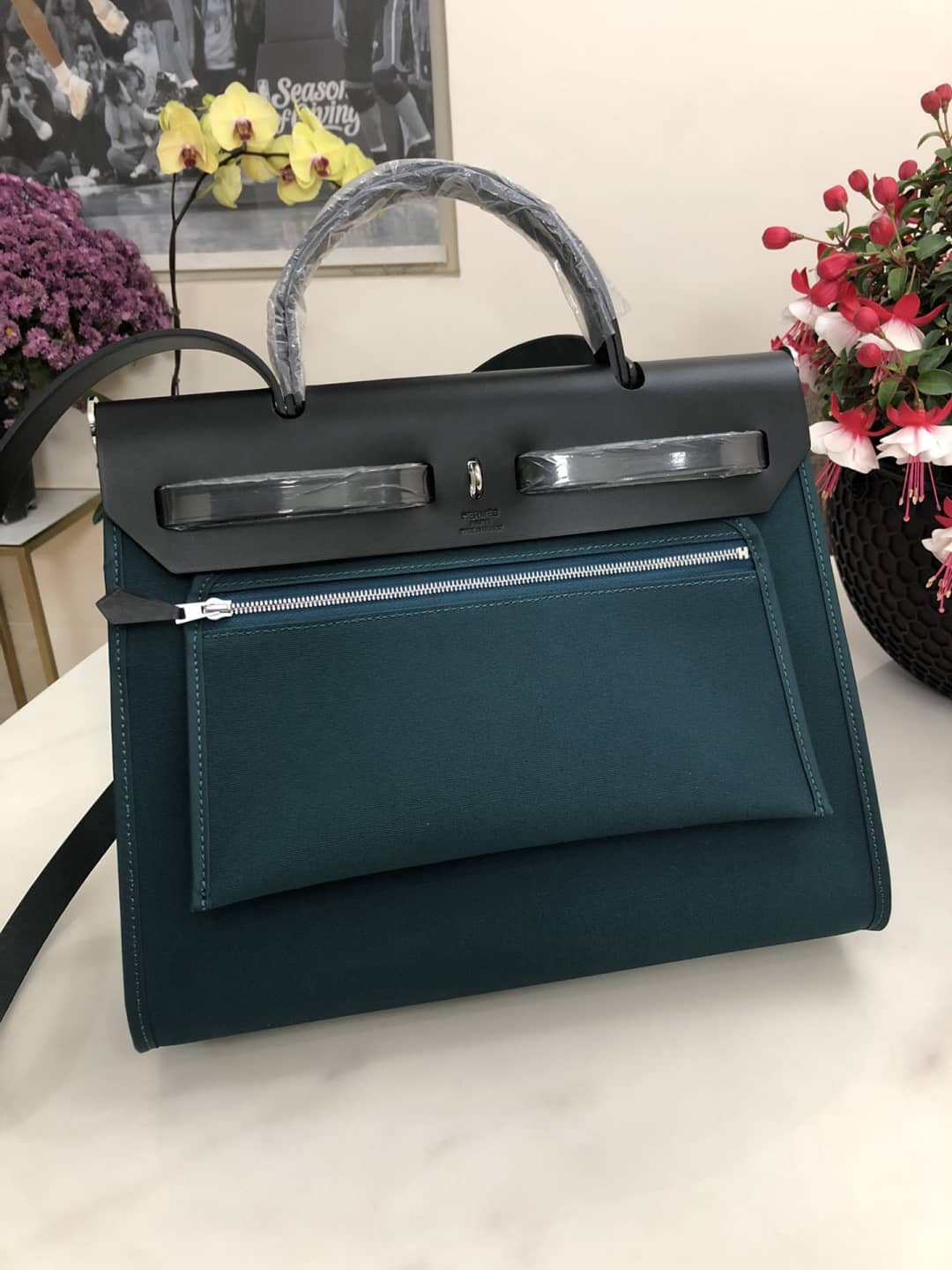 Replica H**me5 Birkin Bag 31 Canvas Leather HerBag
