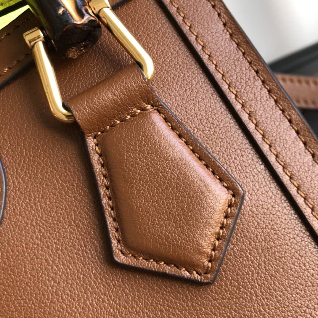 Gvc*1 Diana Mini Bamboo Tote Bag Replica Brown 655661