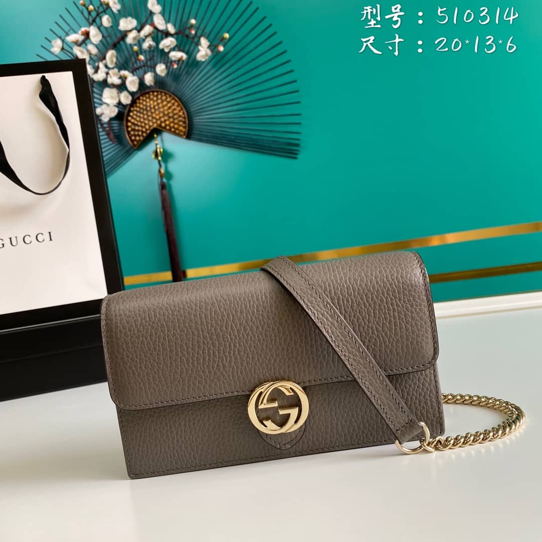 Gvc*1 Interlocking Crossbody Bag Chain Wallet Replica 510314