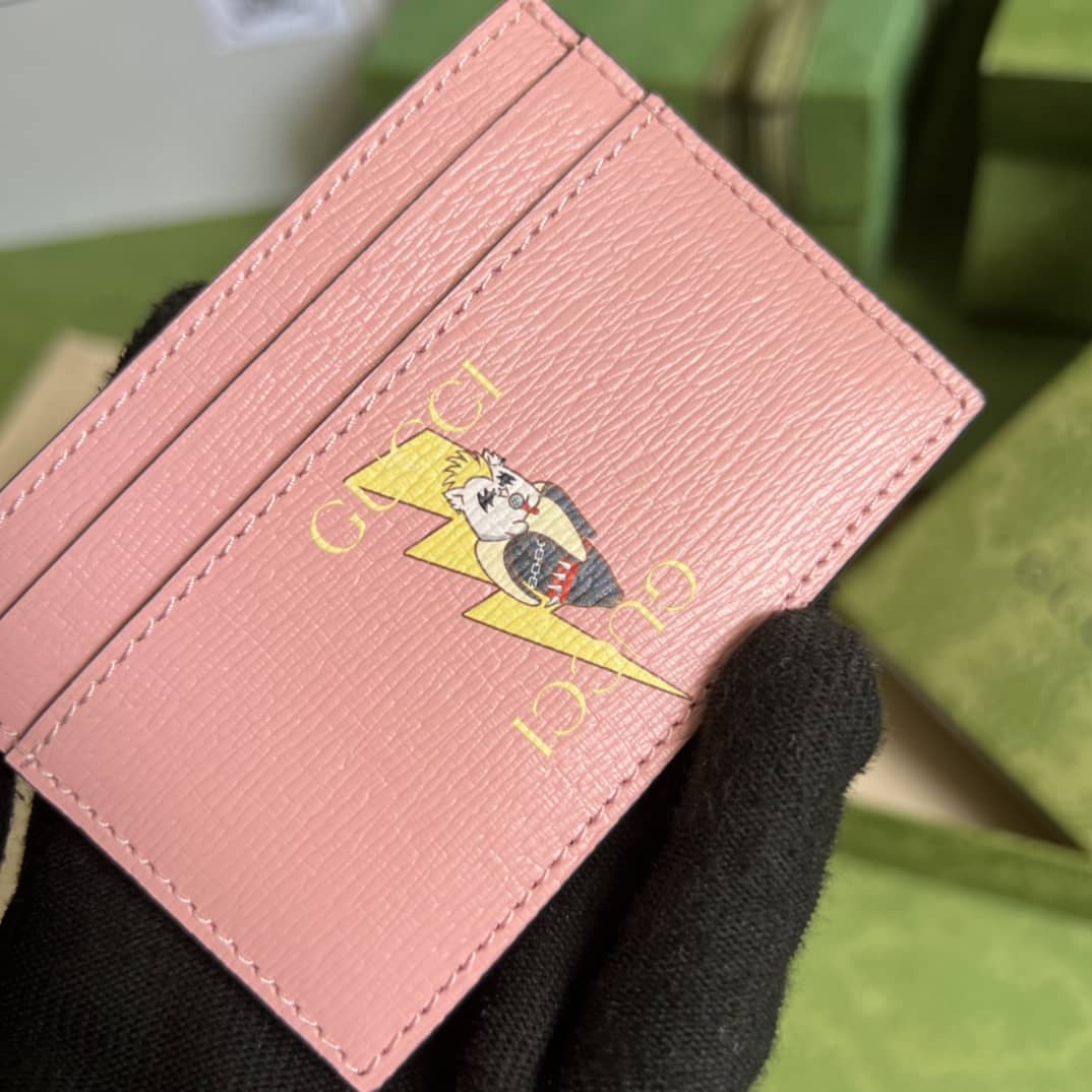 Gvc*1 Star Bananya Print Card Case Pink 701064 Replica Wallet