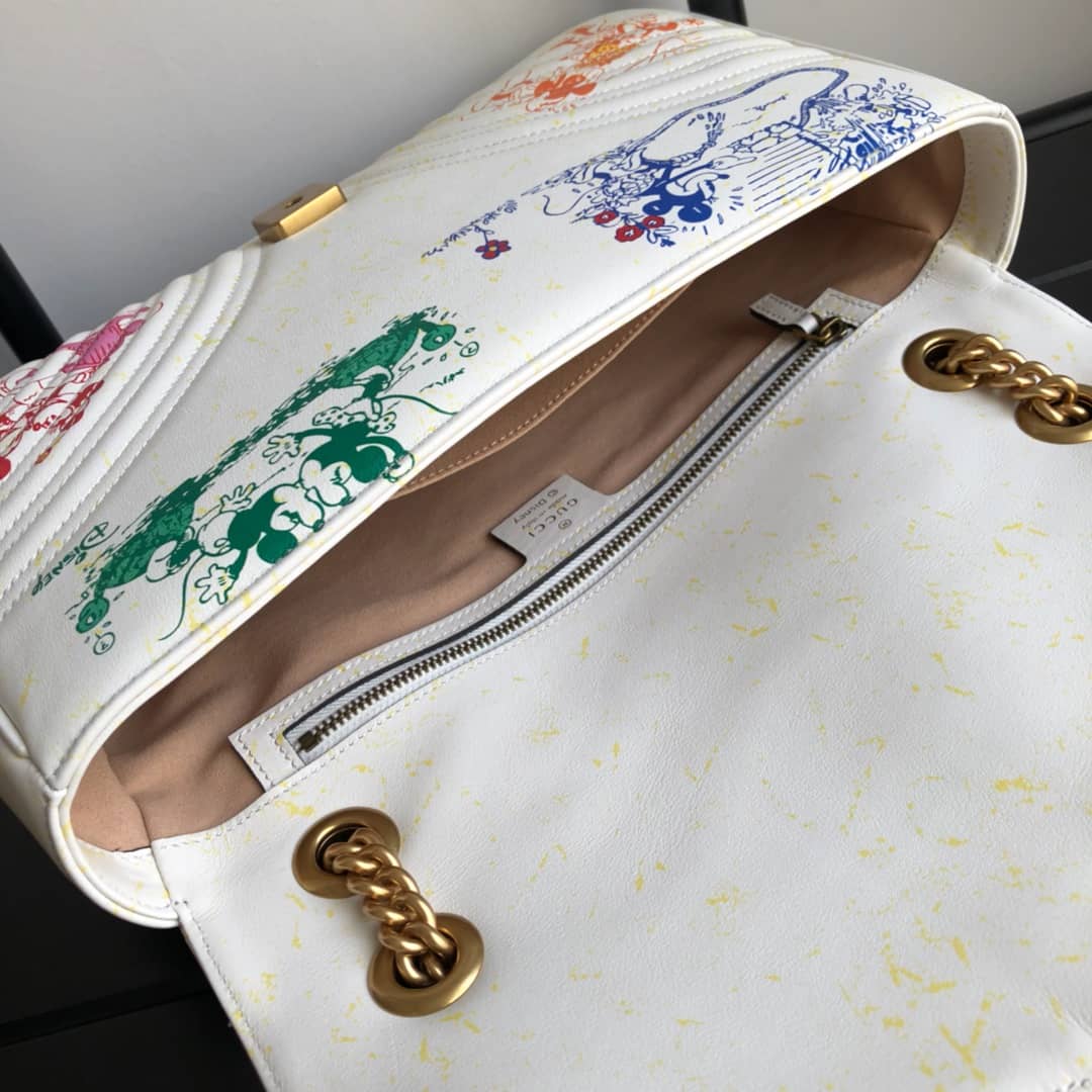 Gvc*1 GG Marmont Matelasse Shoulder Bag Replica White 443497