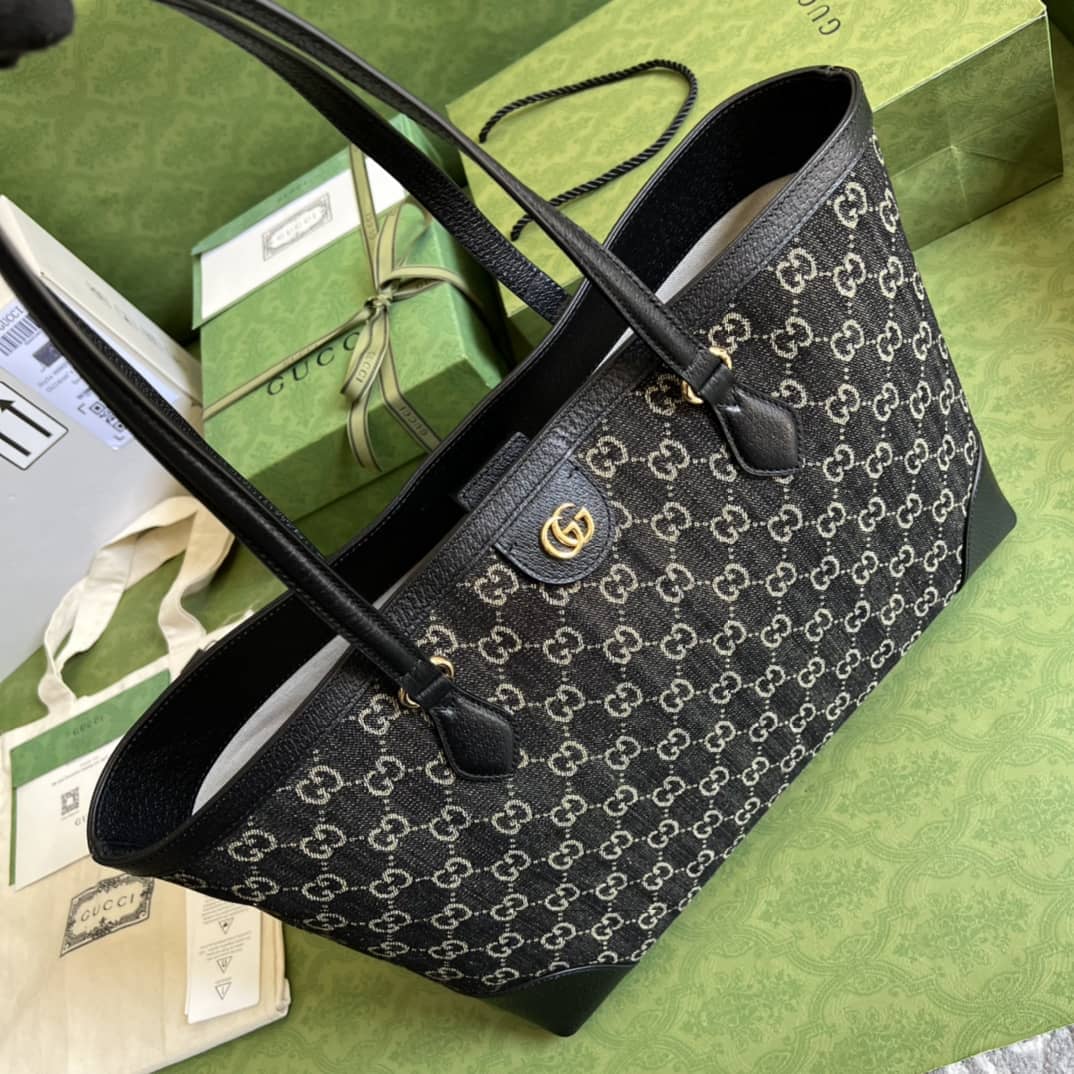 Gvc*1 Ophidia Medium Tote With Web Black 631685 Replica