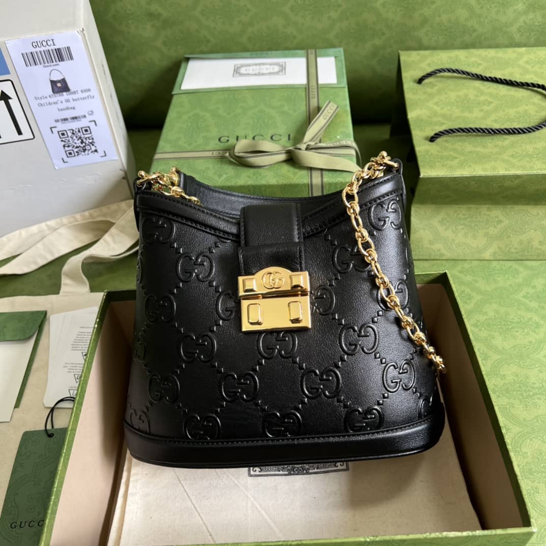 Gvc*1 Small GG Black 675788 Replica Shoulder Bag