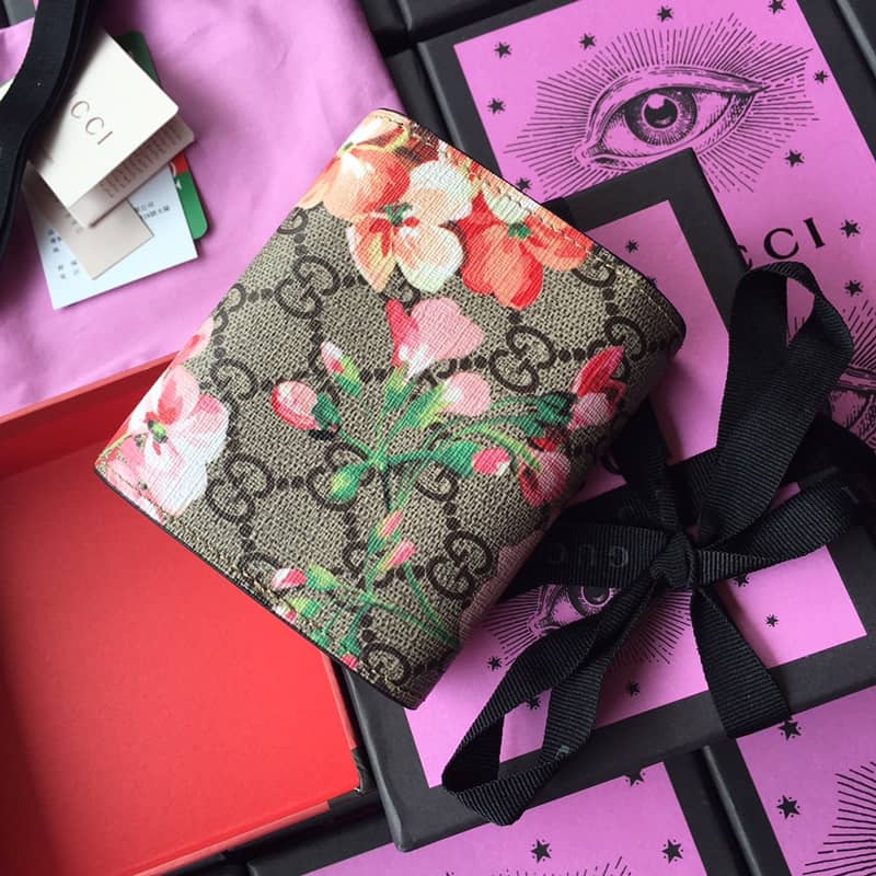 Gvc*1 Padlock Bee Star Print Calfskin Wallet Replica 453155