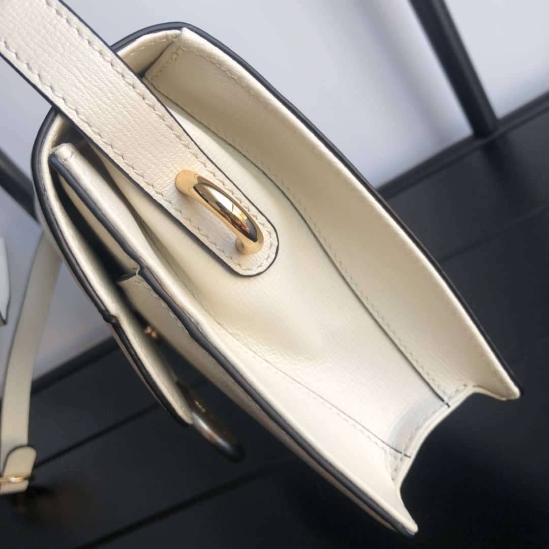 Gvc*1 GG Ring Torchon Leather Shoulder Bag Replica White 589474