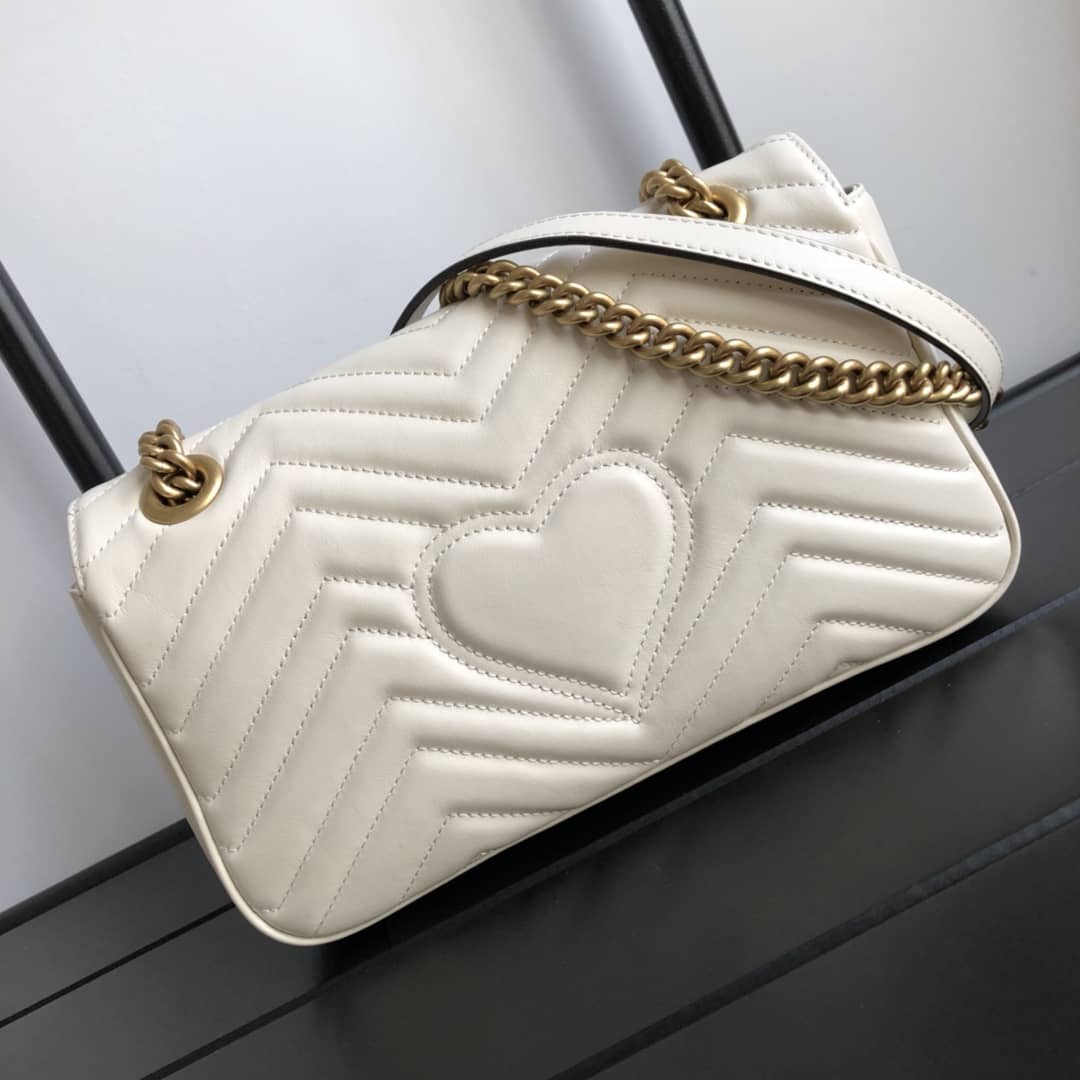 Gvc*1 GG Marmont Matelasse Shoulder Bag Replica White 443497