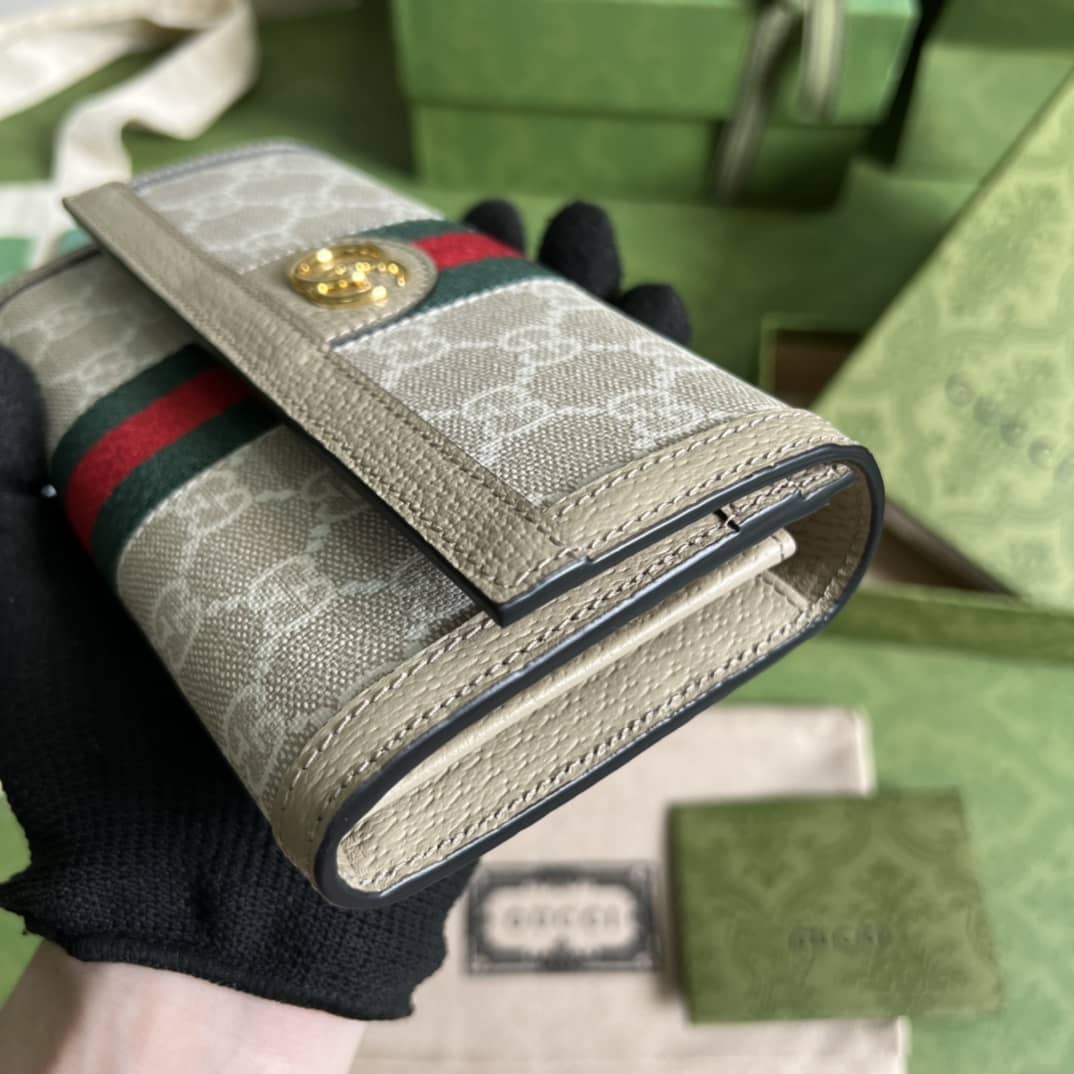 Gvc*1 Ophidia GG Continental Wallet Brown 523153 Replica