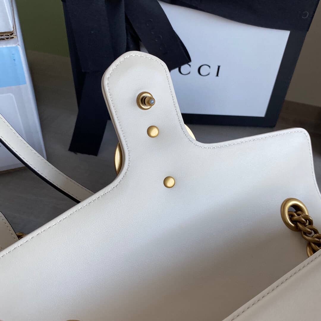 Gvc*1 GG Marmont Matelasse Shoulder Bag Replica White 443497