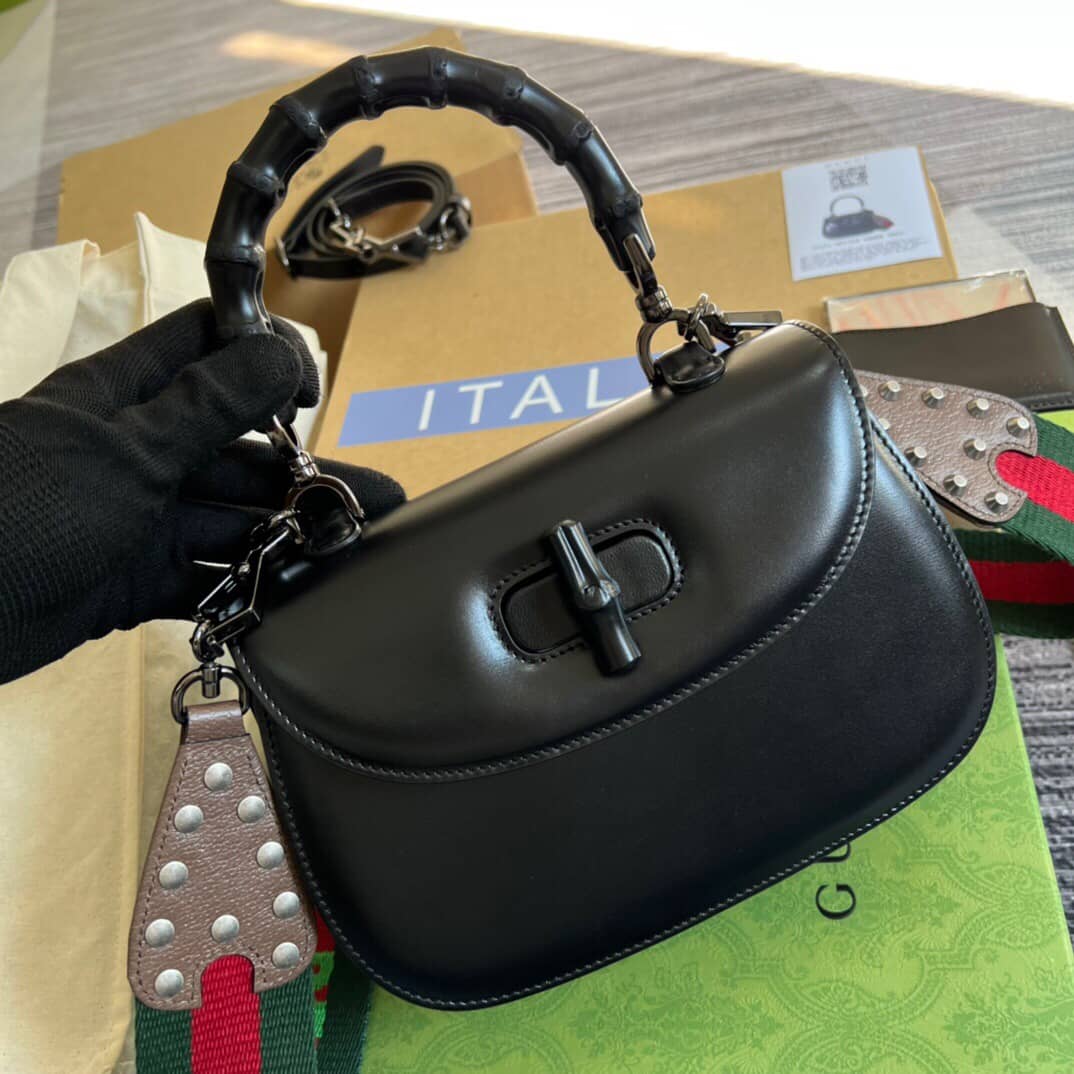 Gvc*1 Bamboo 1947 Small Top Handle Bag 675797 Balck Replica