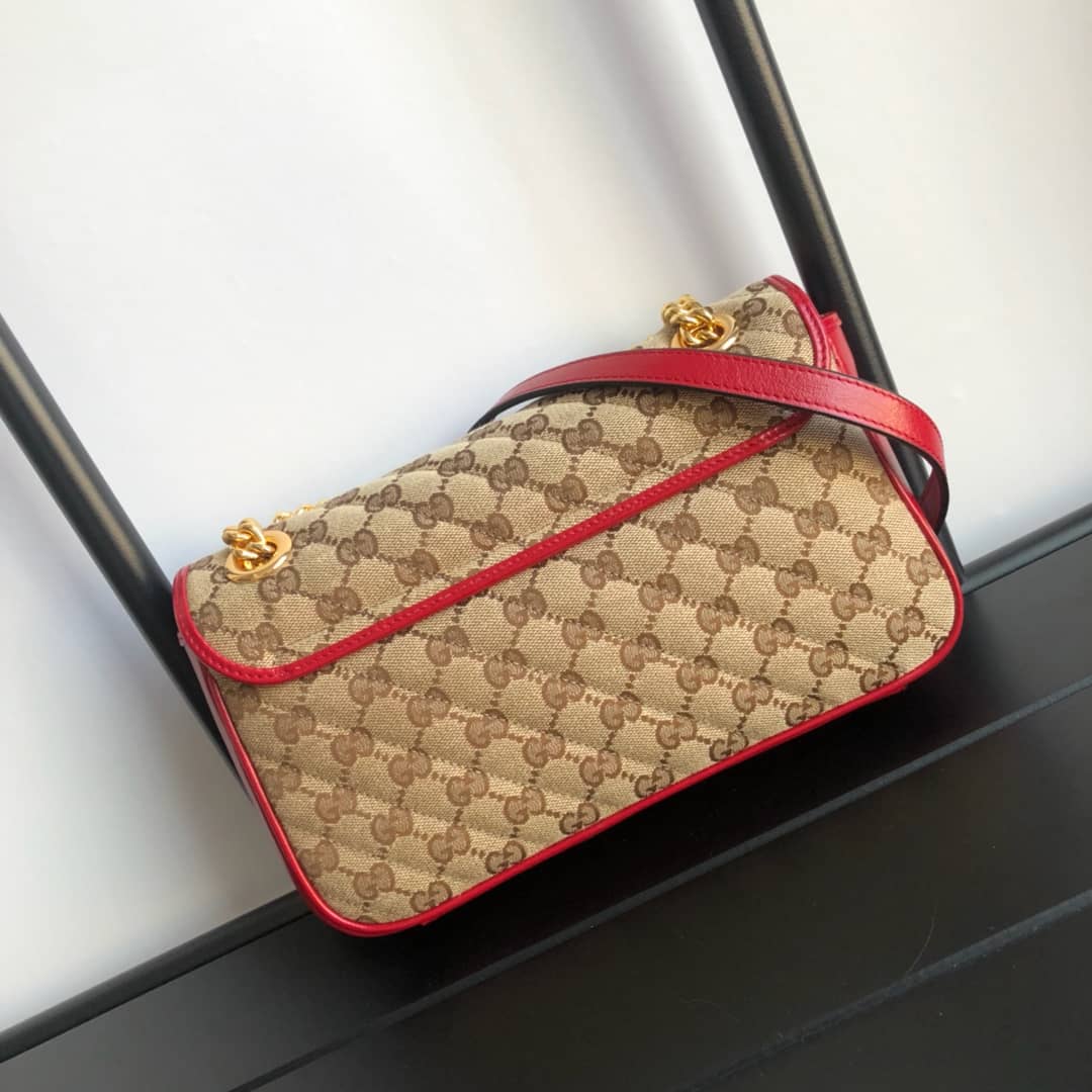 Gvc*1 GG Marmont Matelasse Shoulder Bag Replica Red 443497