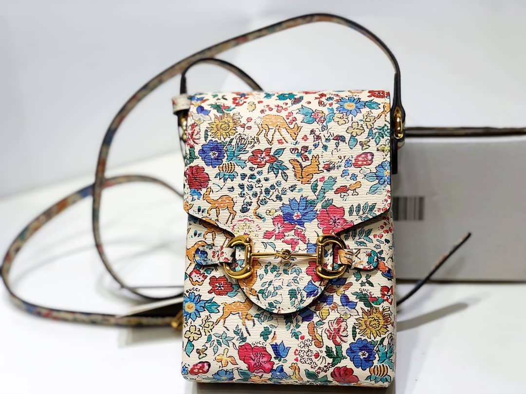 Gvc*1 GG Denim Canvas Leather Phone Bag Replica 625625