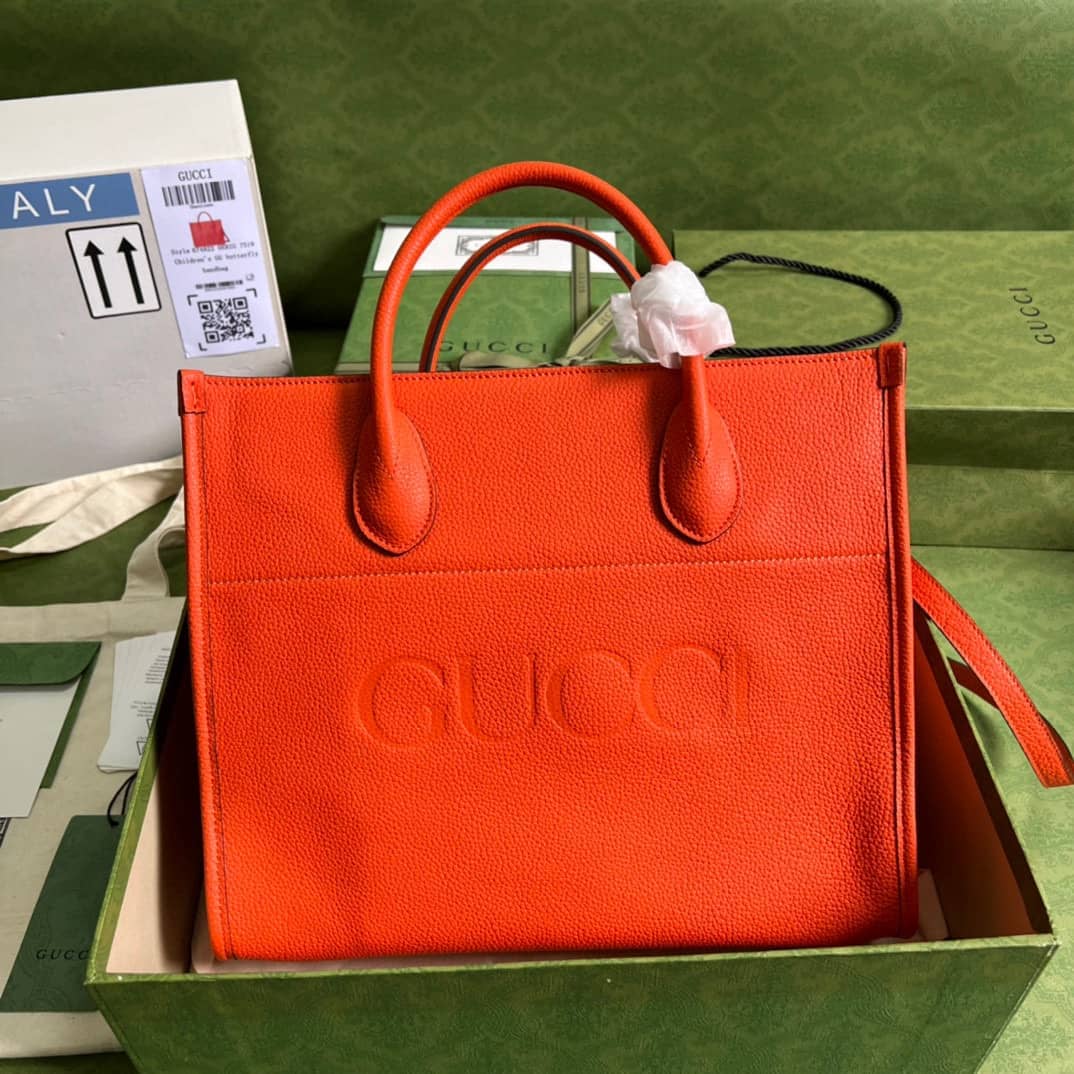 Gvc*1 Small Leather Tote With Gvc*1 Logo 674822 Replica Bag