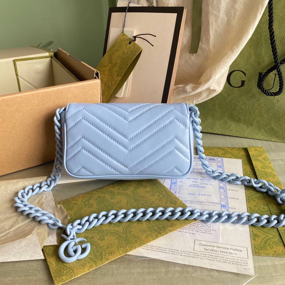 Gvc*1 GG Marmont Quilting S*per Mini 476433 Replica Crossbody Bag