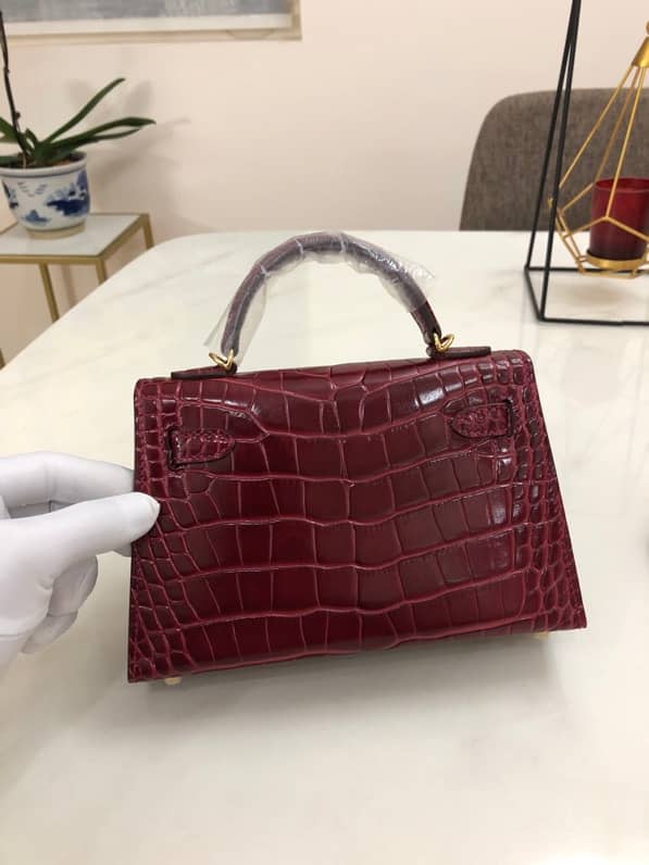 H**me5 Kelly Mini 19CM Crocodile Shiny Replica Bag