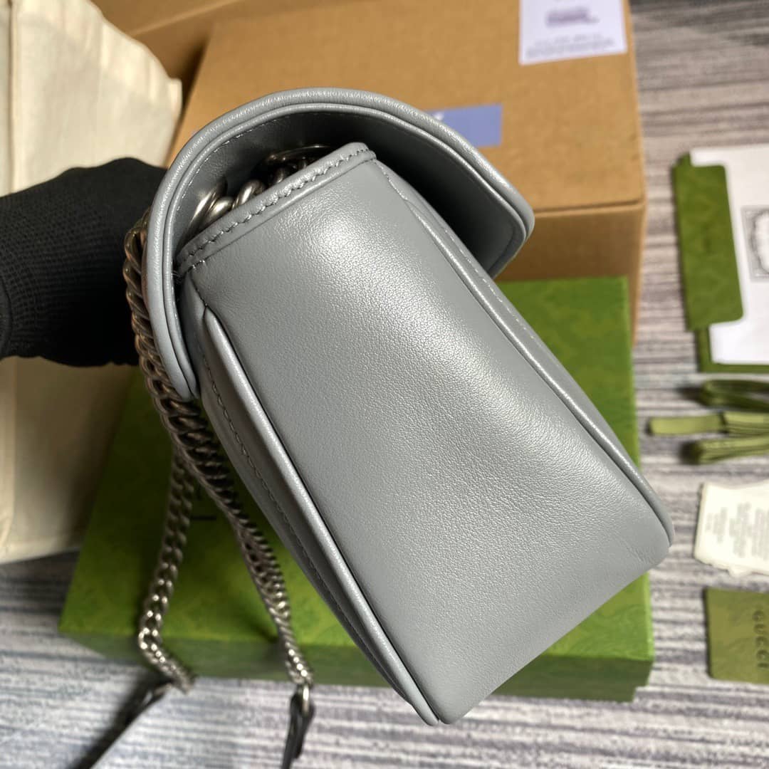 Gvc*1 GG Marmont Matelasse Shoulder Bag Replica Gray 443497