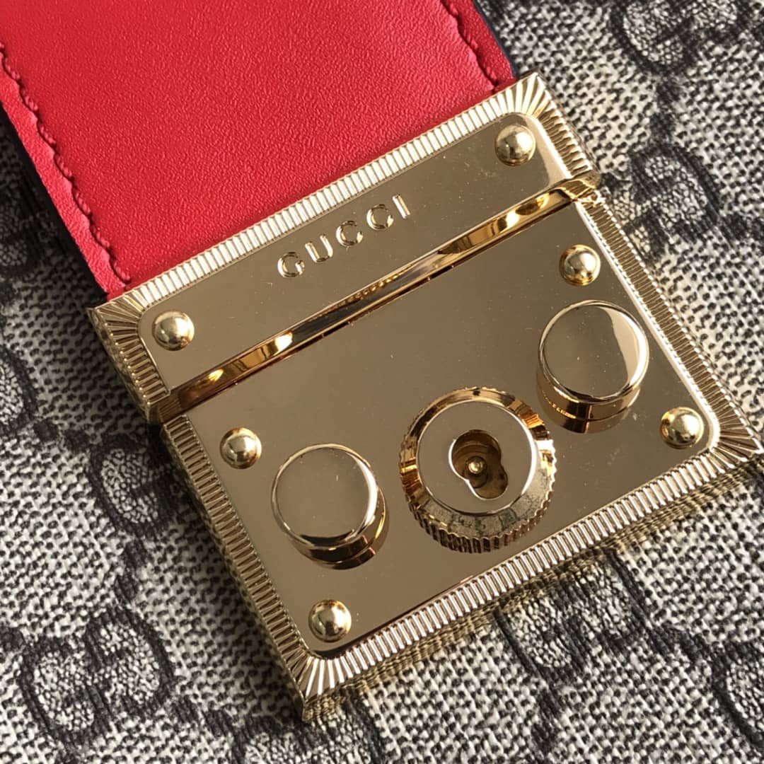 Gvc*1 Padlock Medium GG Svp*me Shoulder Bag Replica Brown Red 479197