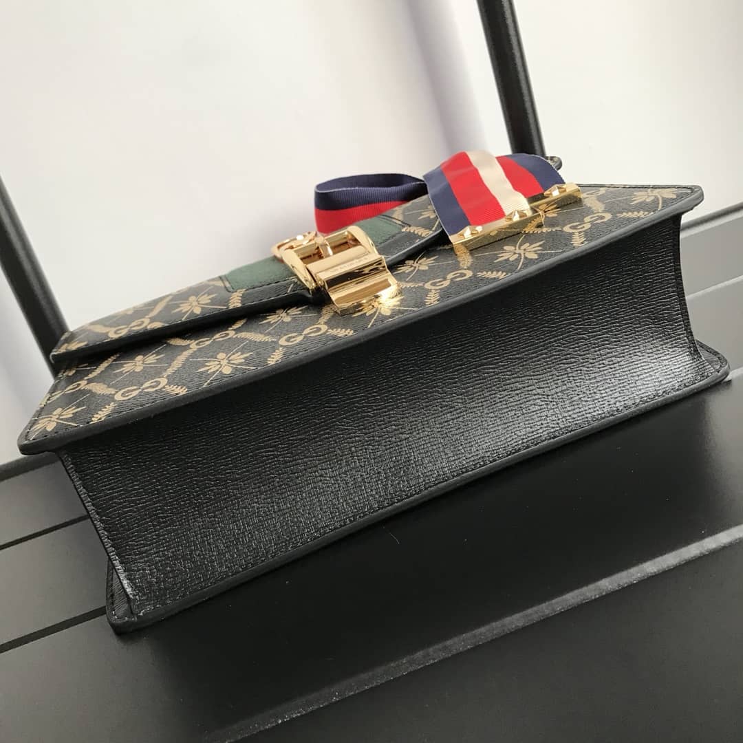 Gvc*1 Sylvie Small Leather Shoulder Bag Replica Black 524405