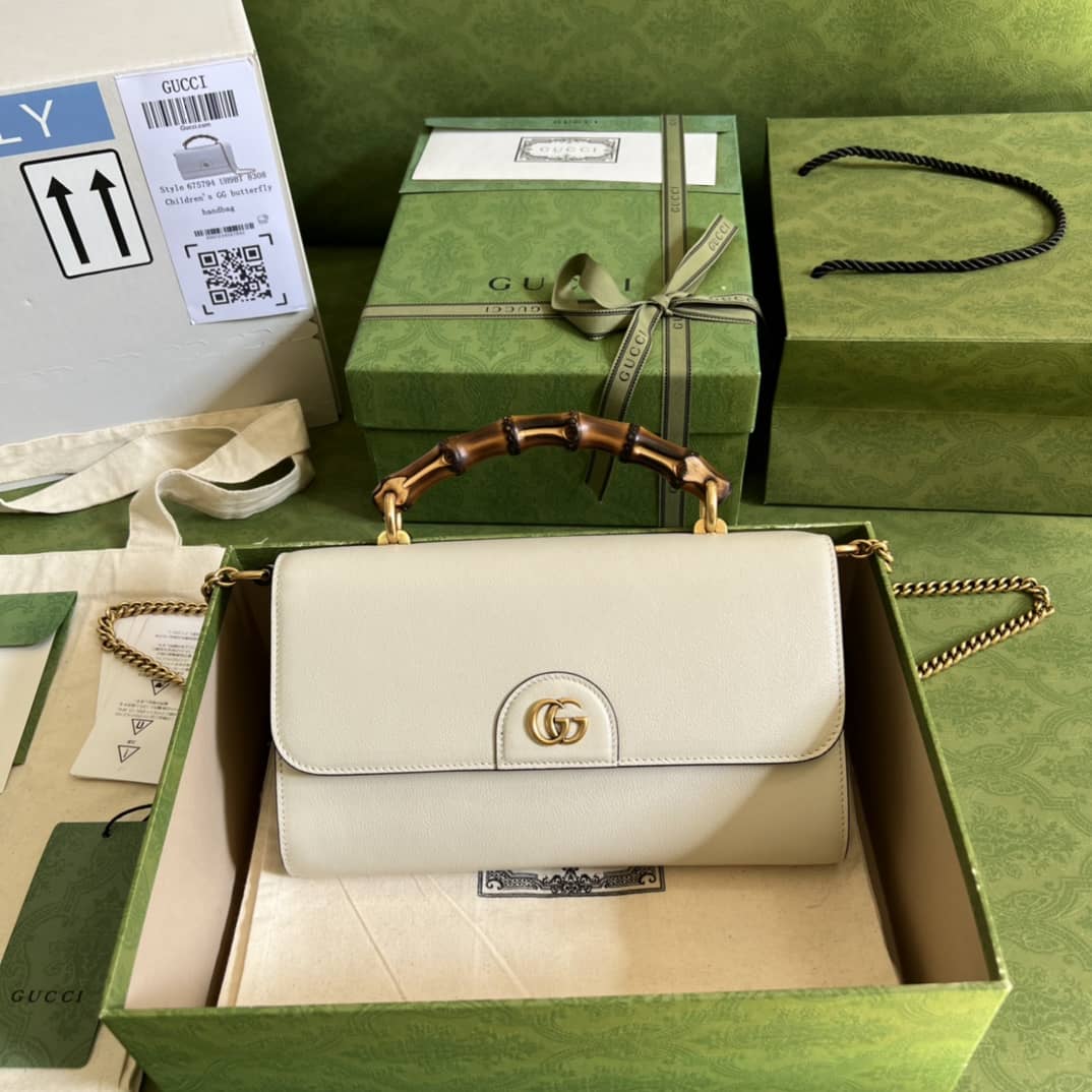 Gvc*1 GG Large Top Handle Bag With Bamboo 675795 Replica