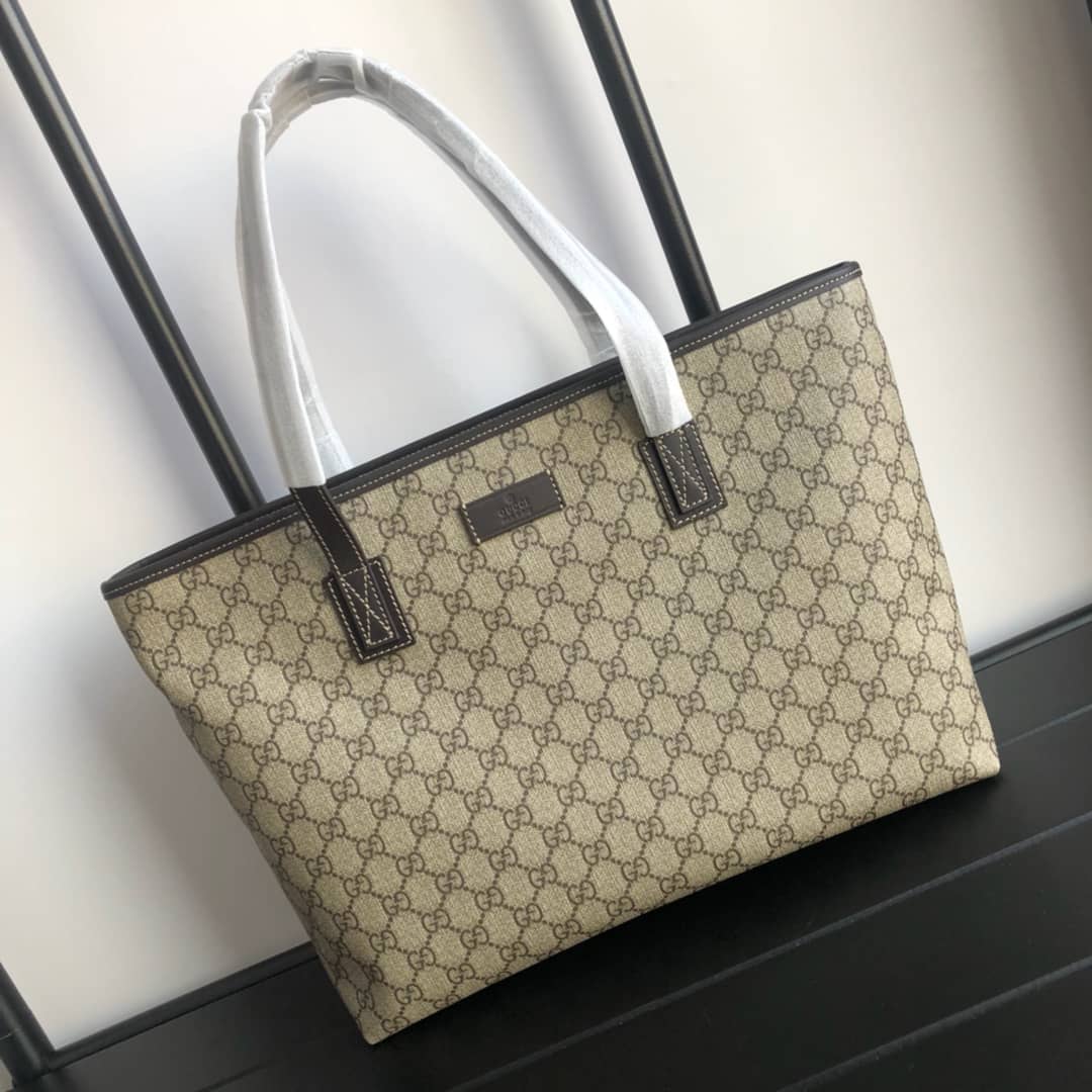 Gvc*1 GG Plus Large Zip Top PVC Replica Tote Gray Black  211137