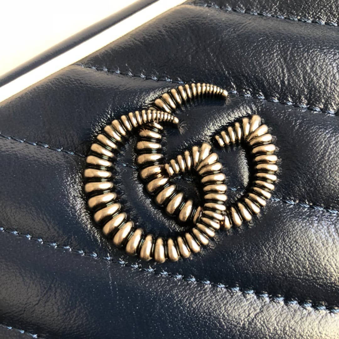 Gvc*1 GG Marmont Matelassé Mini Bag Replica Blue 448065