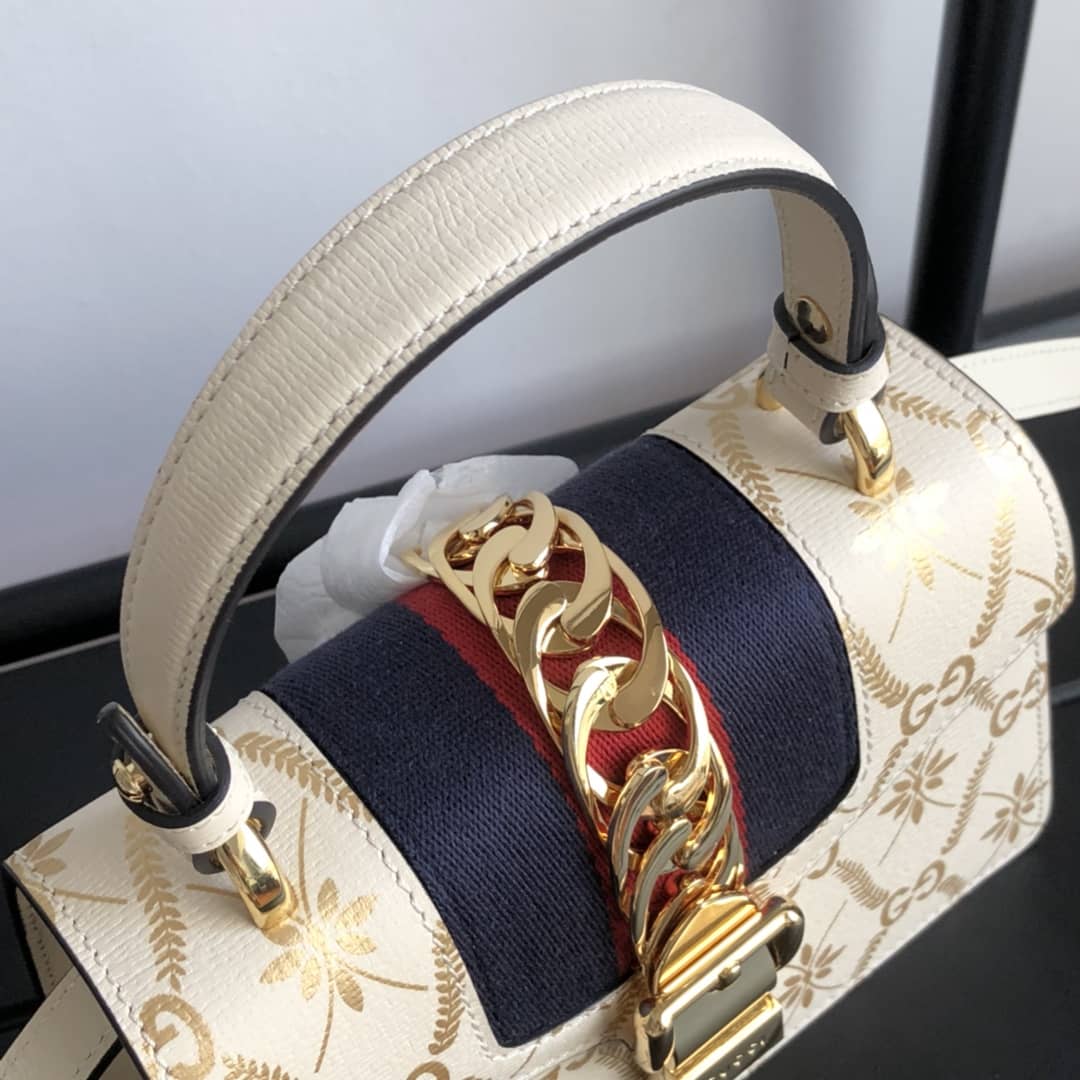 Gvc*1 Sylvie Leather Mini Shoulder Bag Replica White Beige 470270
