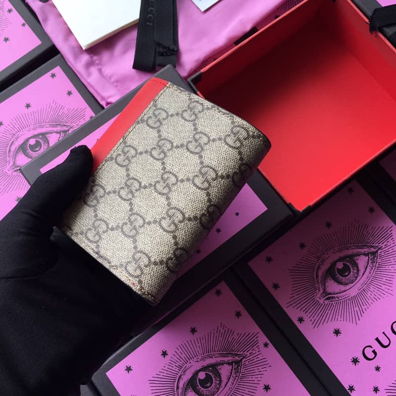 Gvc*1 Padlock Bee Star Print Calfskin Wallet Replica 453155