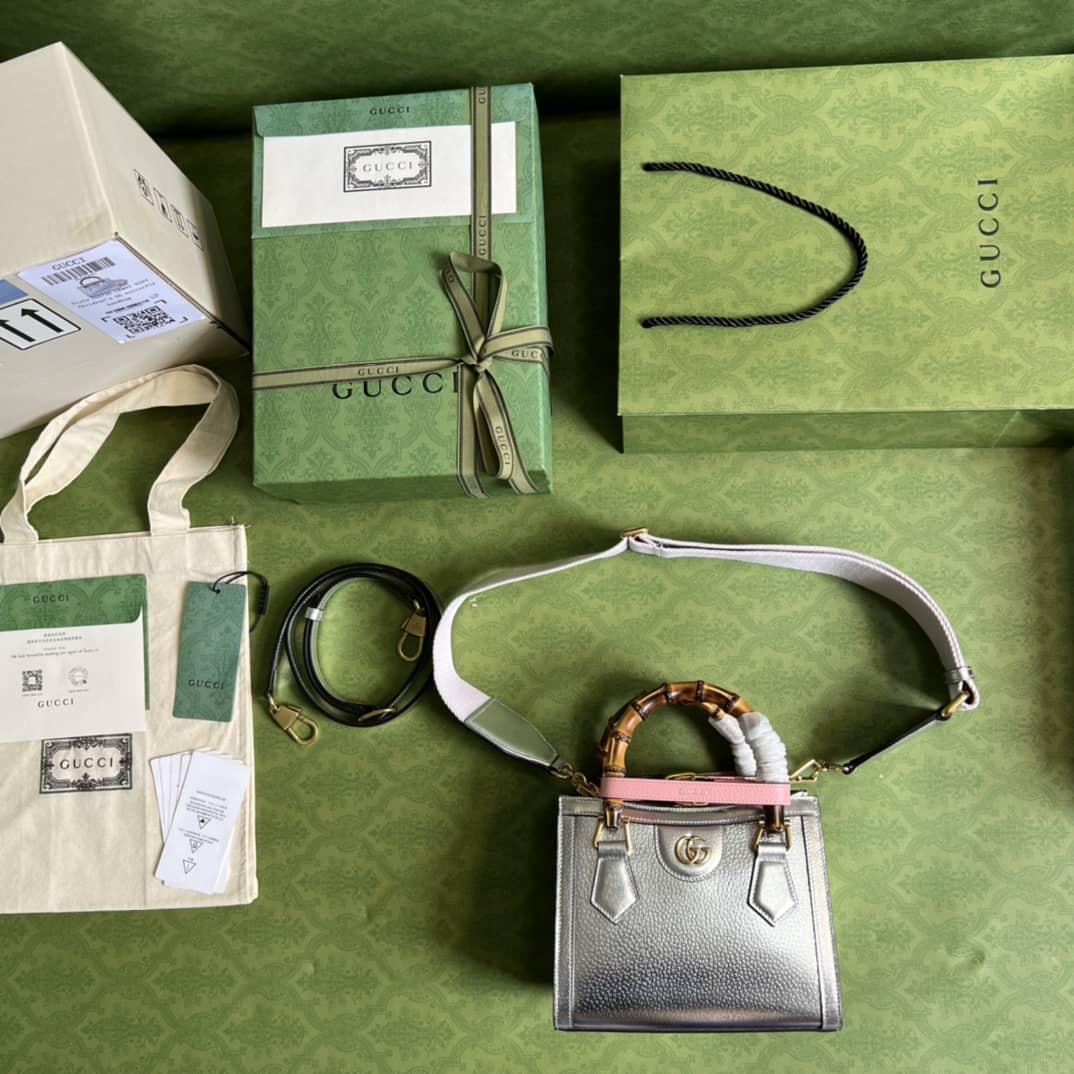 Gvc*1 Diana Mini Tote Silver 702732 Replica Bag