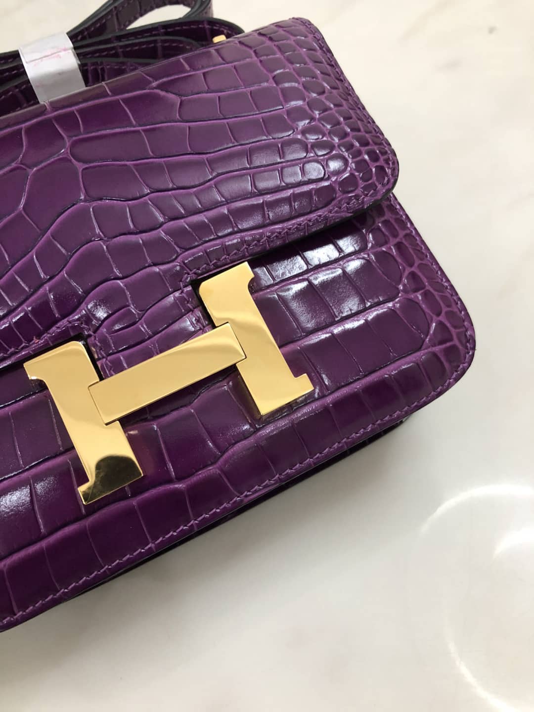 H**me5 Replica Constance 18CM Crocodile Shiny Bag