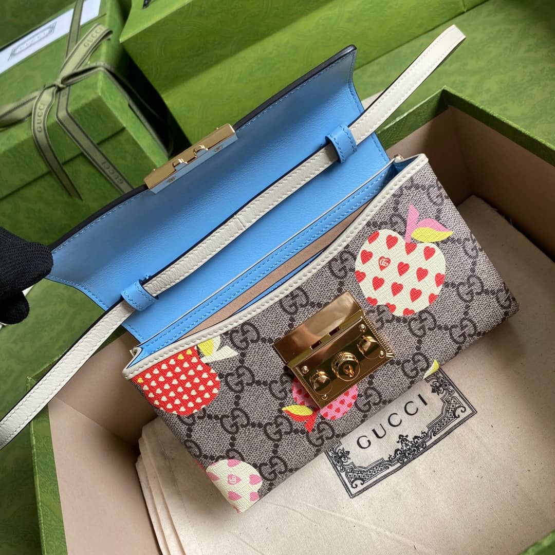 Gvc*1 GG Svp*me Canvas Padlock Mini Shoulder Bag Replica Blue 652683