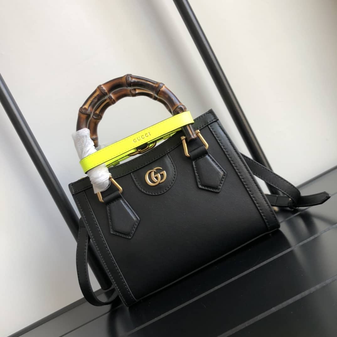 Gvc*1 Diana Mini Bamboo Tote Bag Replica Black 655661