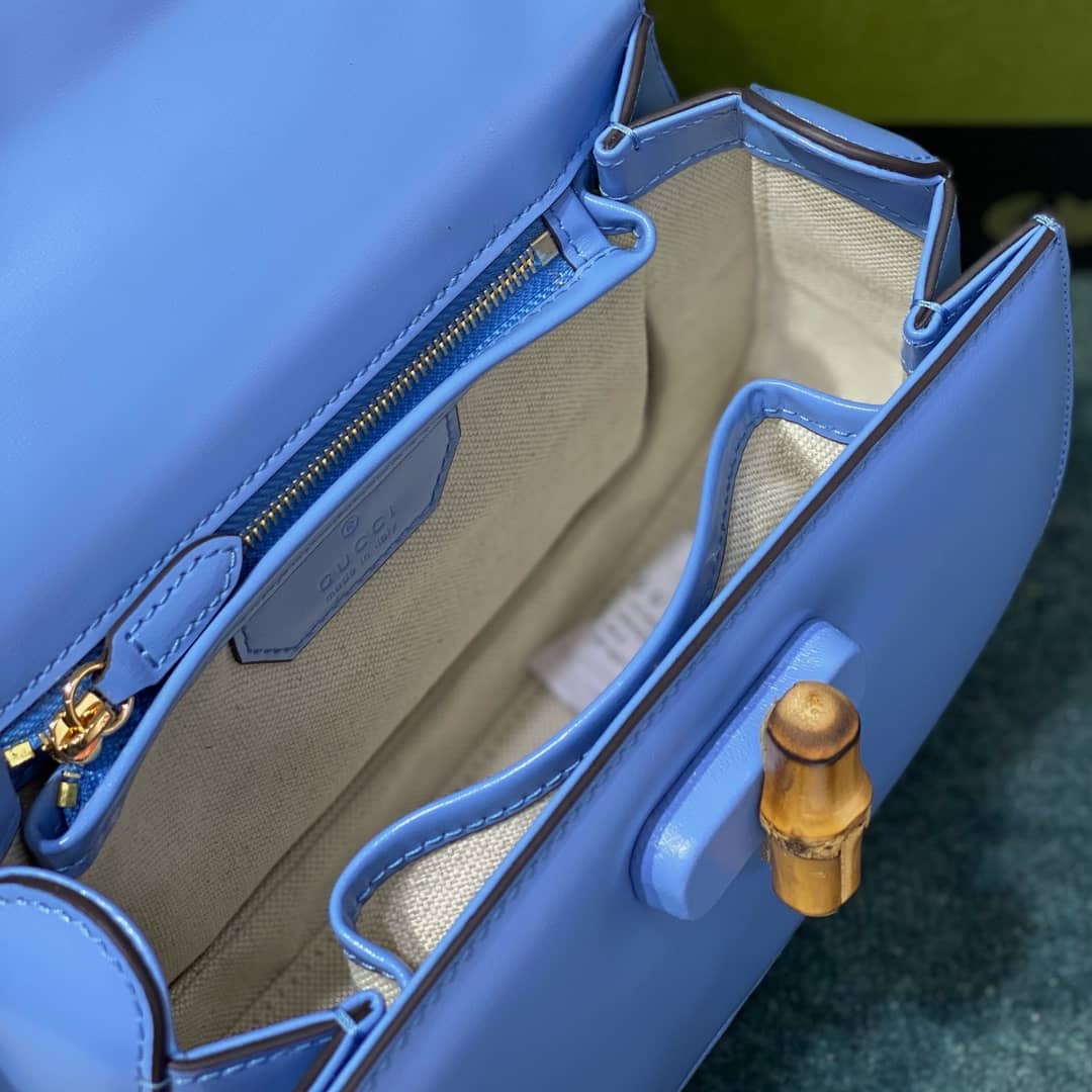 Gvc*1 Bamboo 1947 Small Top Handle Bag 675797 Blue 675797 Replica