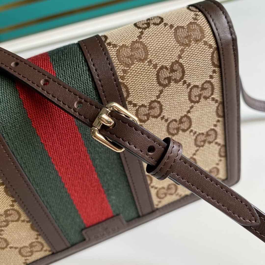 Gvc*1 GG Crossbody Bag Web Stripe Wallet Replica 409439