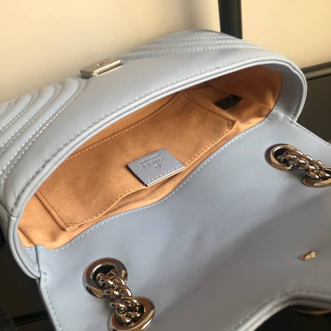 Gvc*1 GG Marmont Mini Matelasse Shoulder Bag Replica Blue 446744