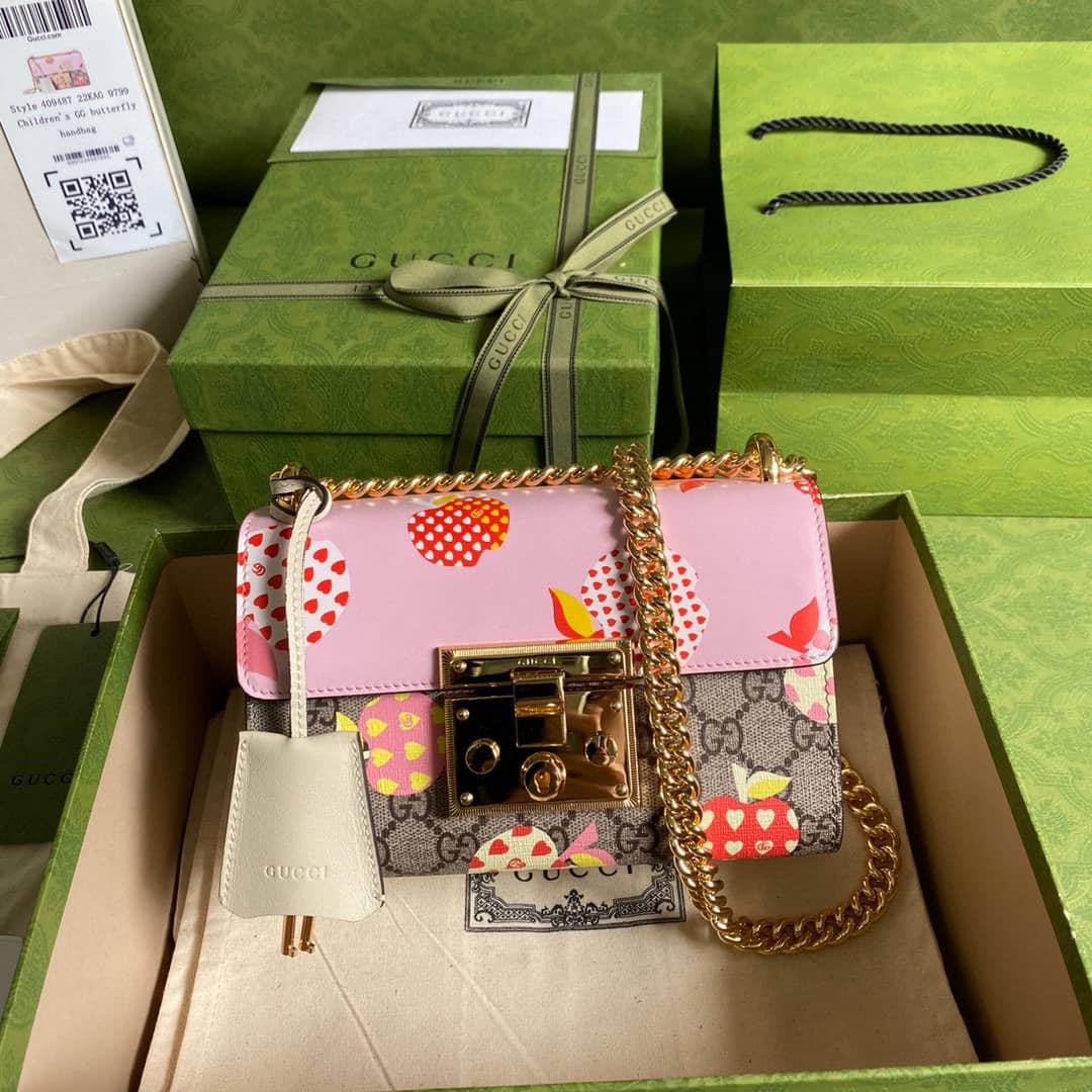 Gvc*1 Padlock Small GG Chain Shoulder Bag Replica Pink 409487