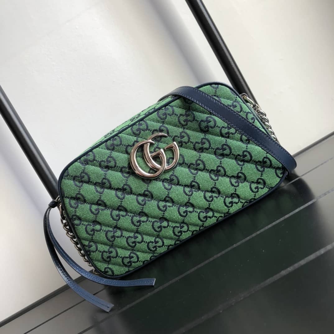 Gvc*1 Handbag Dupes GG Marmont Small Shoulder Handbag Camera Bag Replica Green 447632