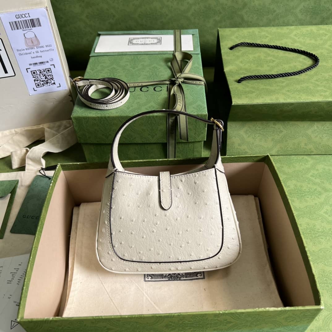 Gvc*1 Jackie 1961 Ostrich Mini Hobo 637091 Replica Shoulder Bag