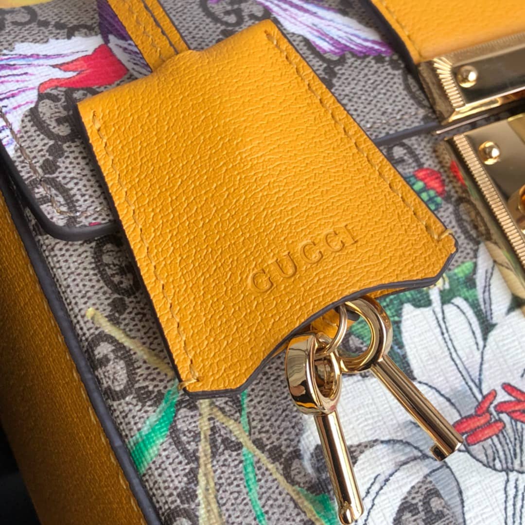 Gvc*1 Padlock GG Small Bamboo Shoulder Bag Replica Yellow 603221
