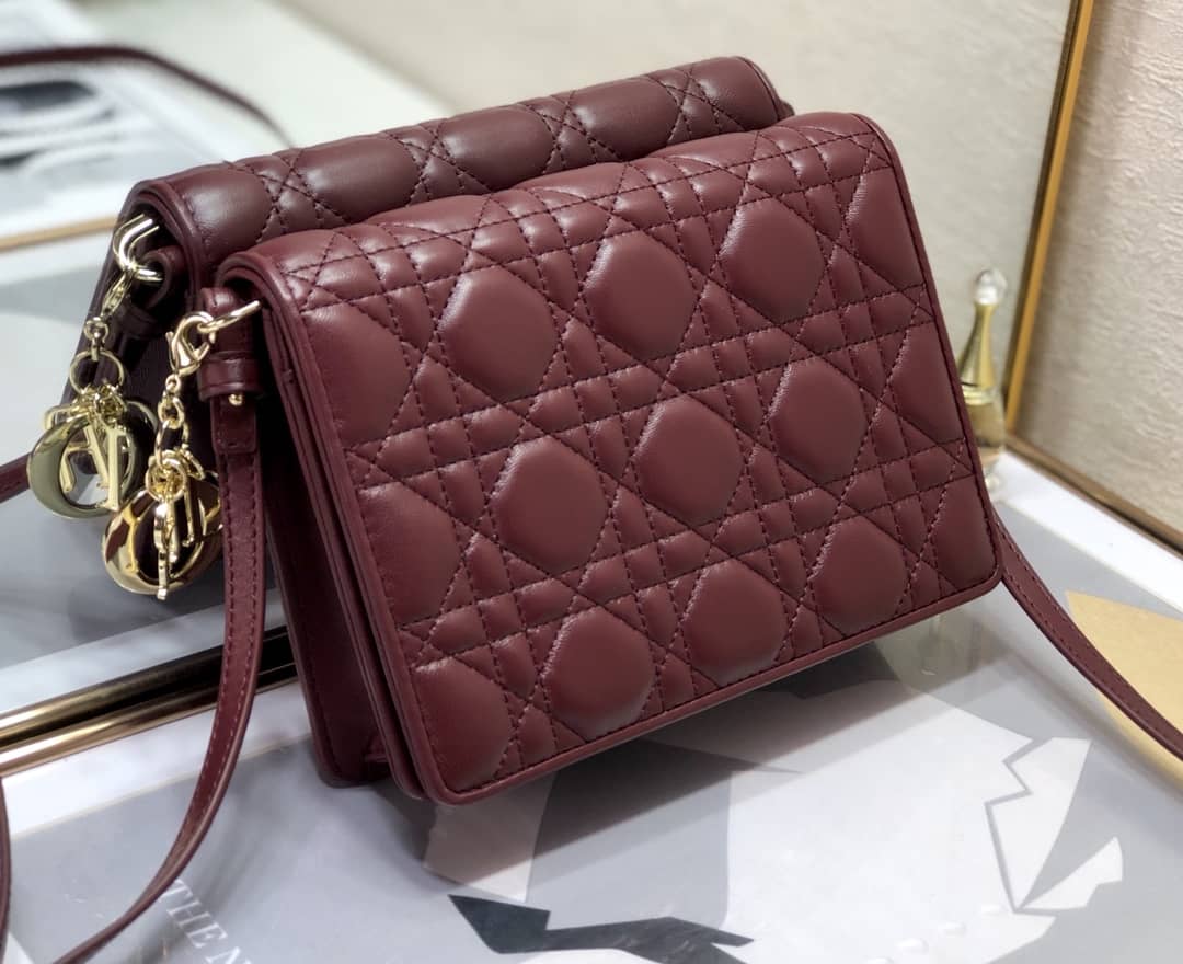 Lady D10r Dupe Cannage Calfskin Pouch