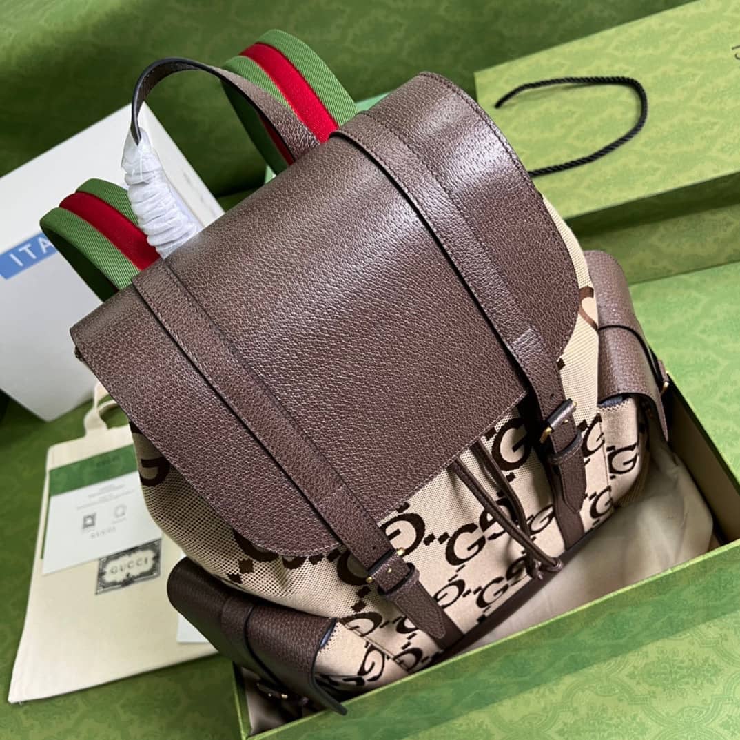 Gvc*1 Jumbo GG Canvas Leather Brown 678829 Replica Backpack