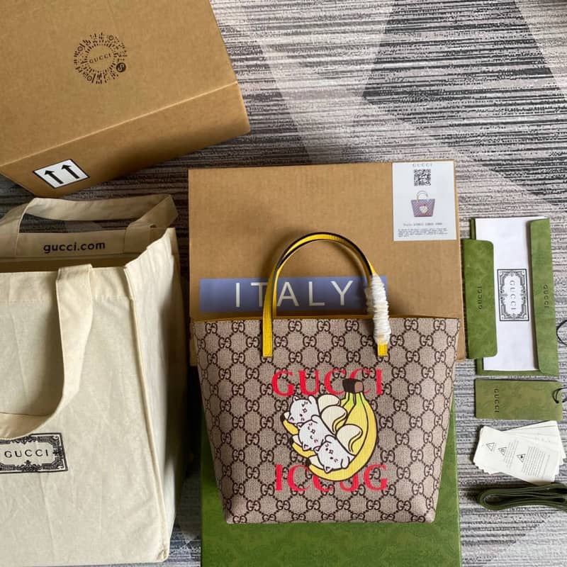 Gvc*1 Children GG Svp*me Canvas Replica Tote Brown 410812