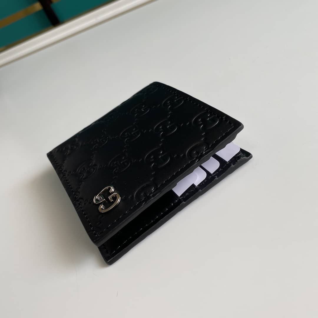 Gvc*1 Signature Bi Fold Calfskin Embossed Wallet 473916