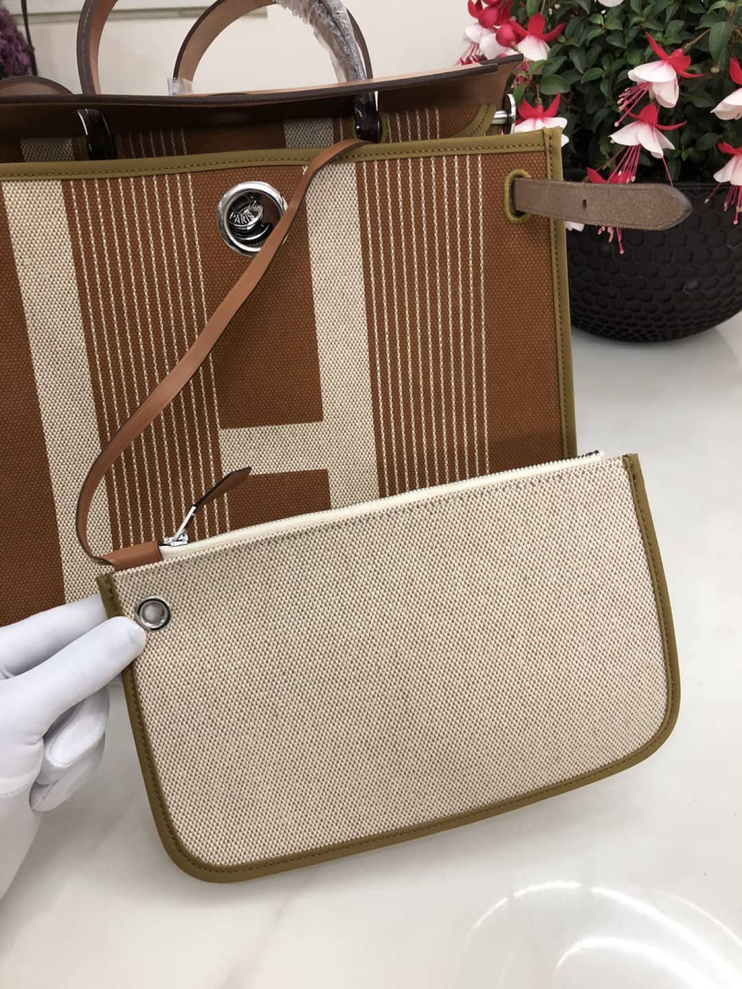 Replica H**me5 Birkin Bag 31 Canvas Leather HerBag