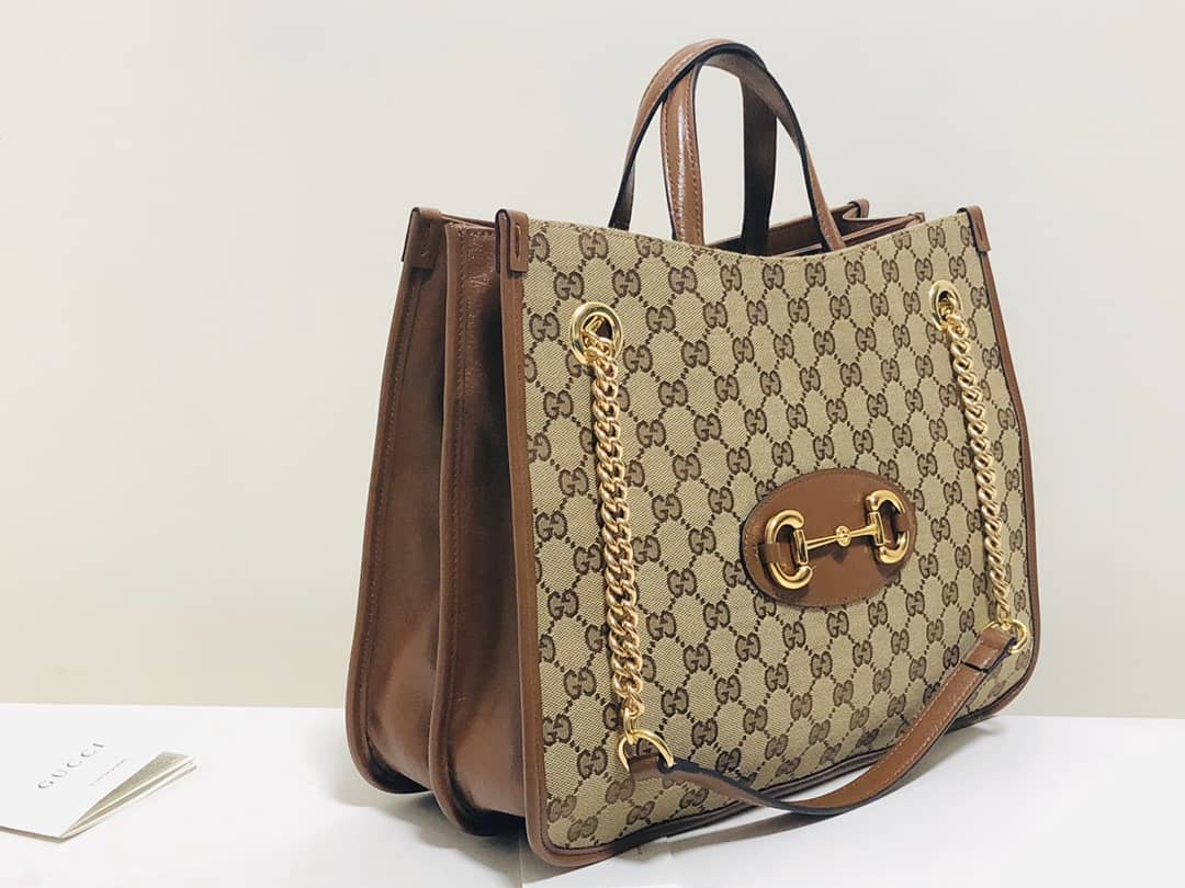 Gvc*1 Horsebit 1955 Leather Tote Replica Brown 621144