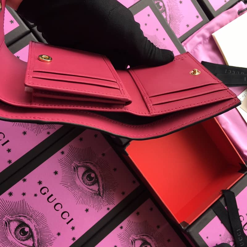 Gvc*1 Padlock Bee Star Print Calfskin Wallet Replica 453155