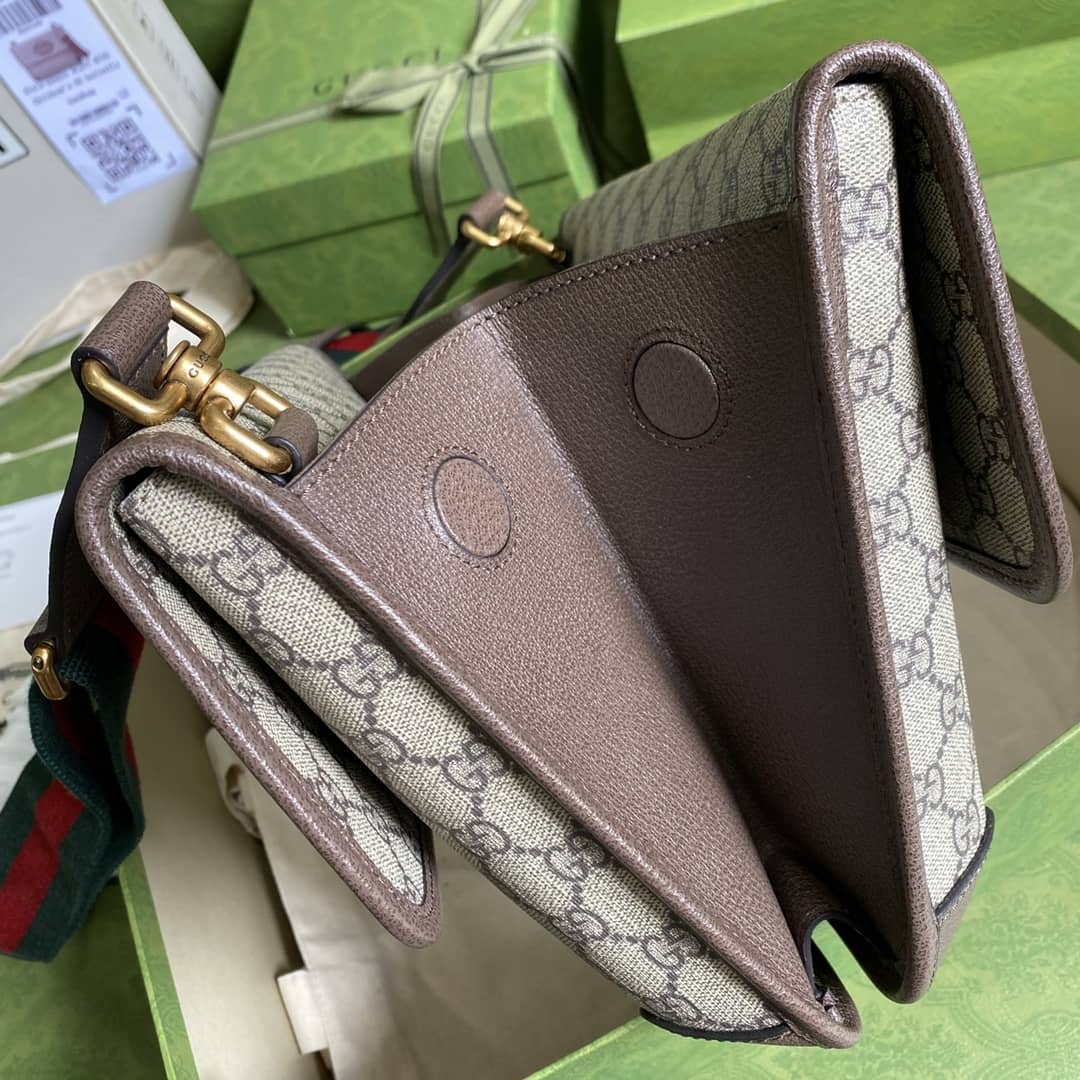 Gvc*1 Svp*me GG Cat Head Leather Messenger Bag Replica 495654